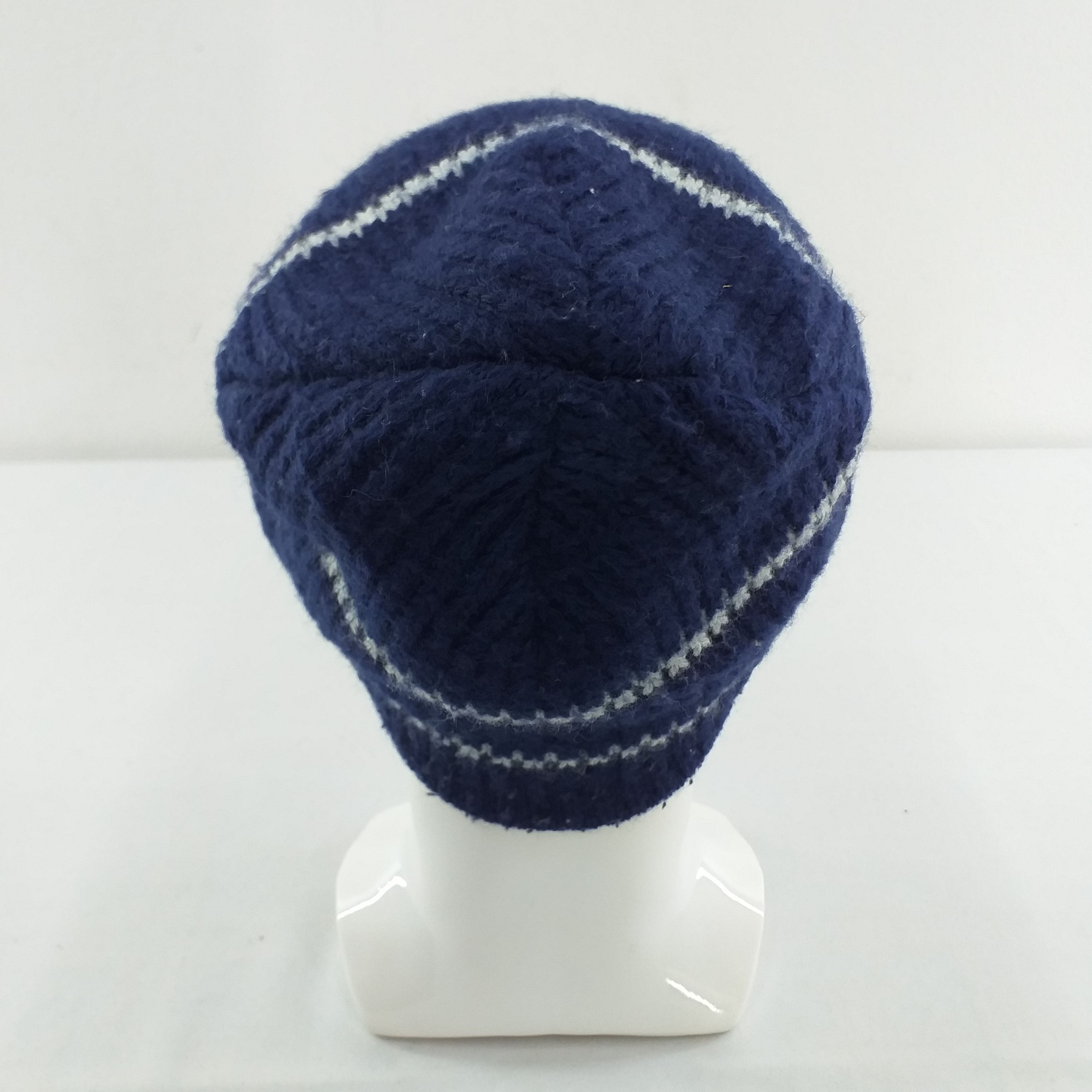 Vintage Two Stripes Snow Cap Hat Beanie -BN055 Size ONE SIZE - 2 Thumbnail