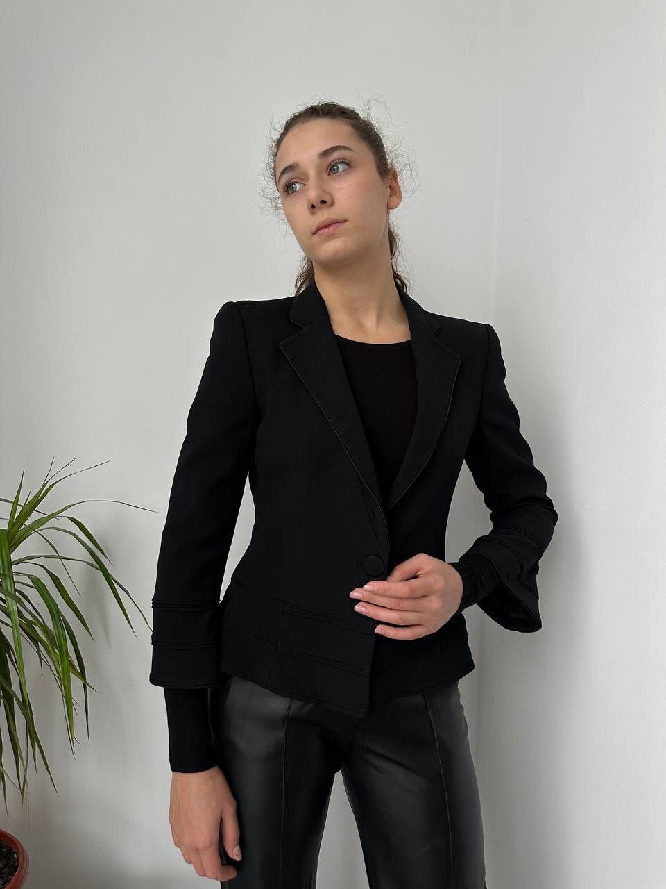Emporio Armani × Vintage Vintage Emporio Armani Blazer Jacket W Black Size S / US 4 / IT 40 - 4 Thumbnail
