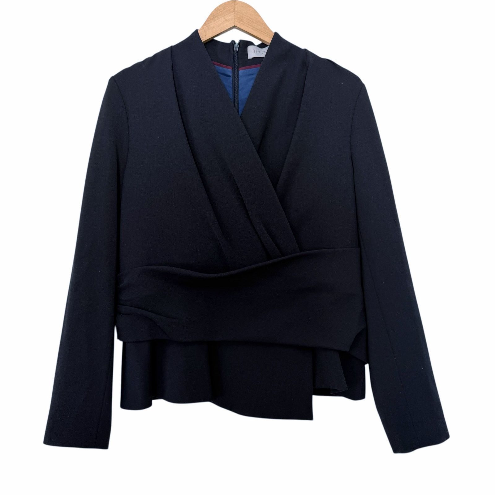 Other The Fold Navy Blue Wool Blend Belleville Crepe Top Sz 16 Size XXL / US 16-18 / IT 52-54 - 1 Thumbnail