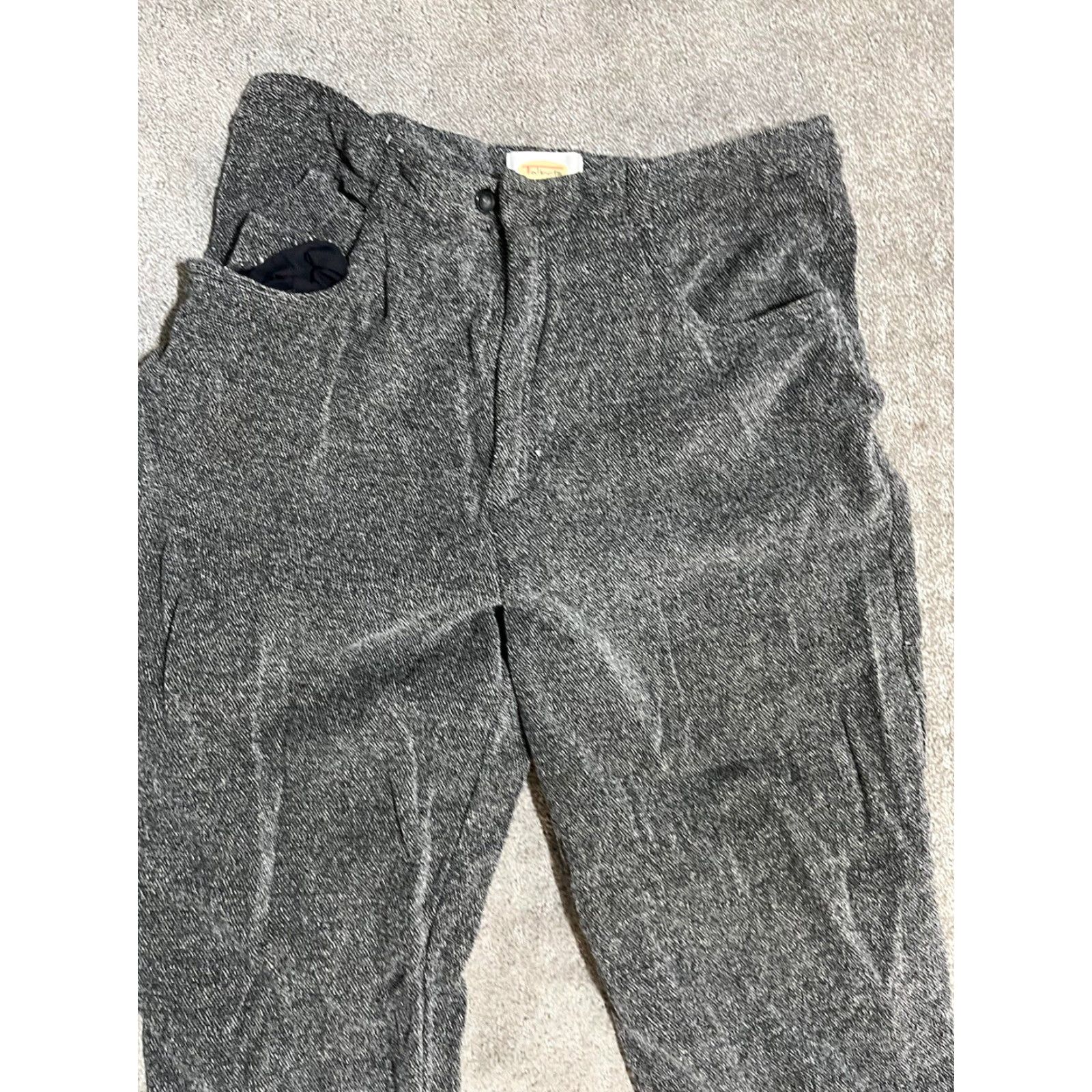 Talbots Talbots Womens Pants Tapered Leg 16 Long Gray Herringbone Career Dress Pants Size 38" / US 16 / IT 52 - 2 Thumbnail
