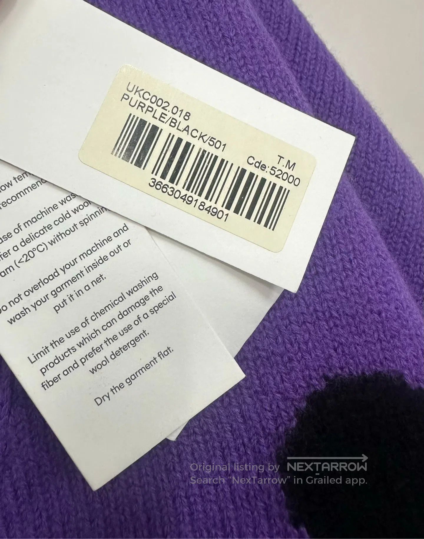 AMI Ami Purple heart jacquard logo knitted cardigan jacket| Size M / US 6-8 / IT 42-44 - 3 Thumbnail