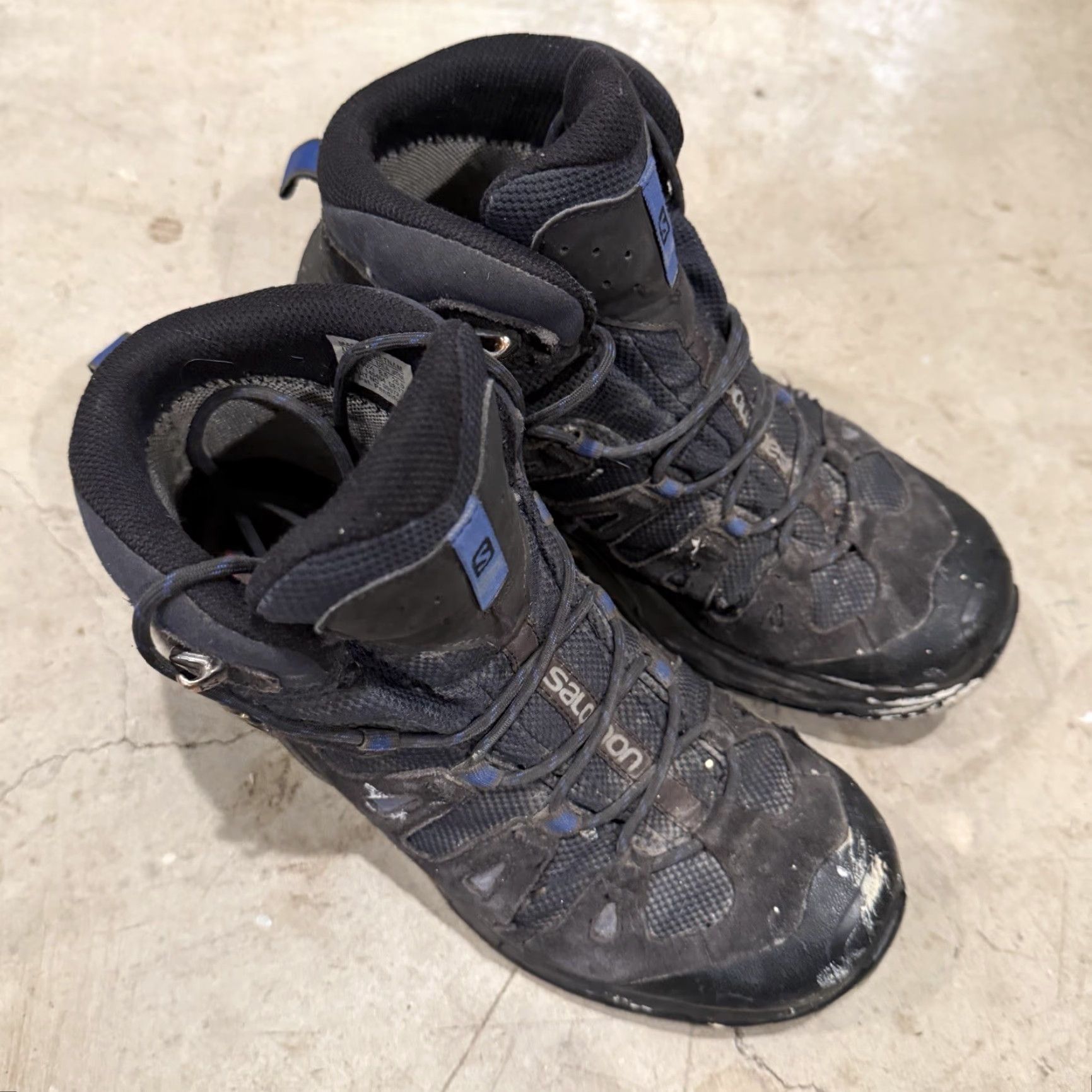Salomon Salomon Hiking Boots Womens 8.5 Blue GORE-TEX Mid Waterproof Contagrip DISTRESS Size US 7 / IT 37 - 2 Thumbnail