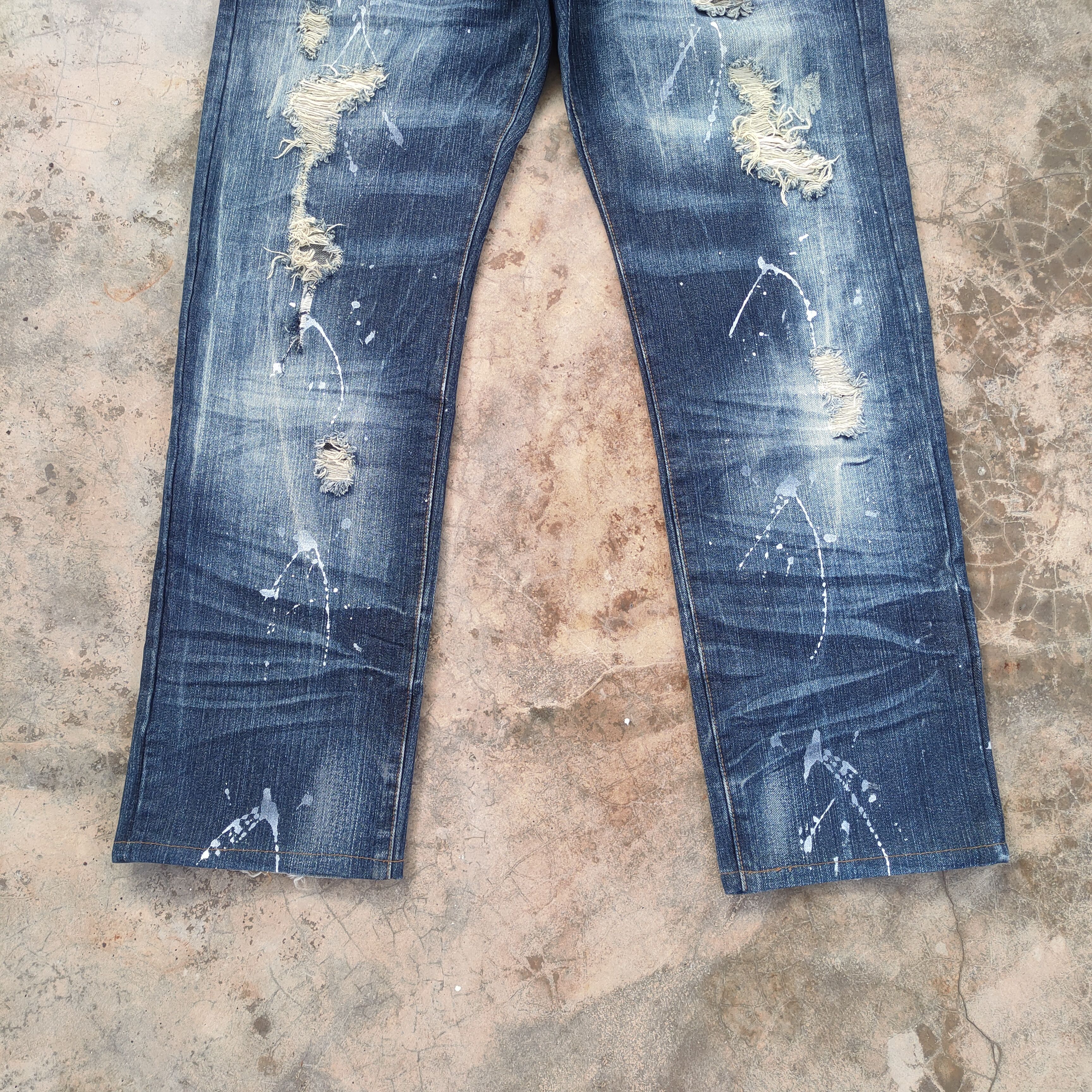 Roots VINTAGE ROOT PAINTER DISTRESSED JEANS DENIM PANTS Size US 35 - 4 Thumbnail