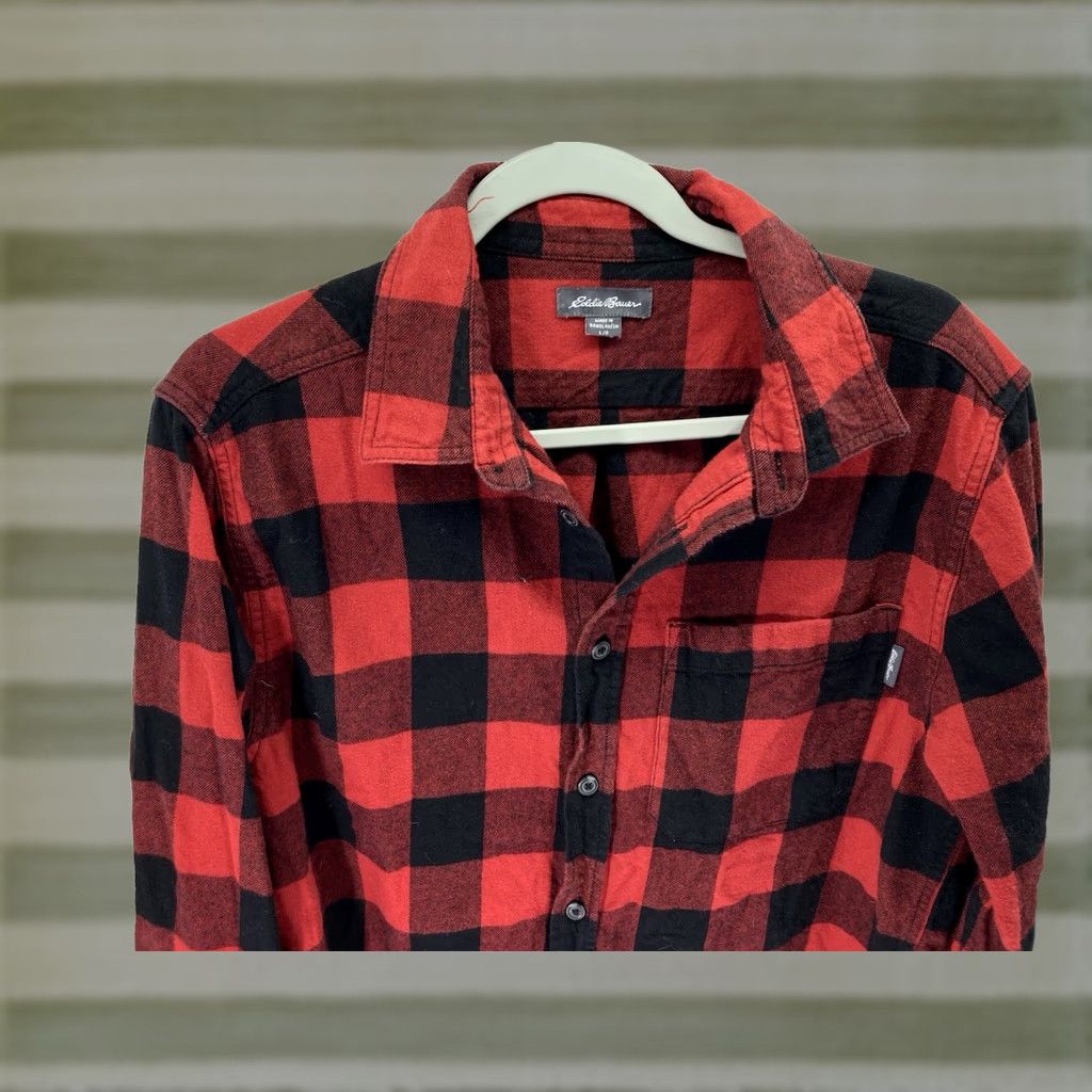 Eddie Bauer Eddie Bauer Flannel Shirt Men L Red Buffalo Plaid Button Long Sleeve Shirt Size US L / EU 52-54 / 3 - 1 Thumbnail