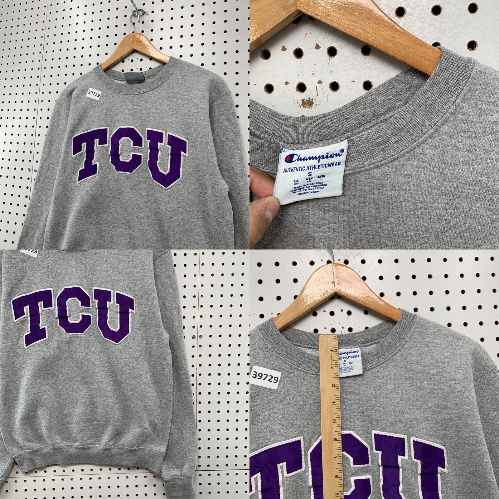 Champion VINTAGE Champion TCU Crewneck Sweatshirt Mens S Gray University 20x23.5 Sweatshirt Crew Neck Long Sleeve Graphic Print Dream in Motion Size US S / EU 44-46 / 1 - 8 Thumbnail