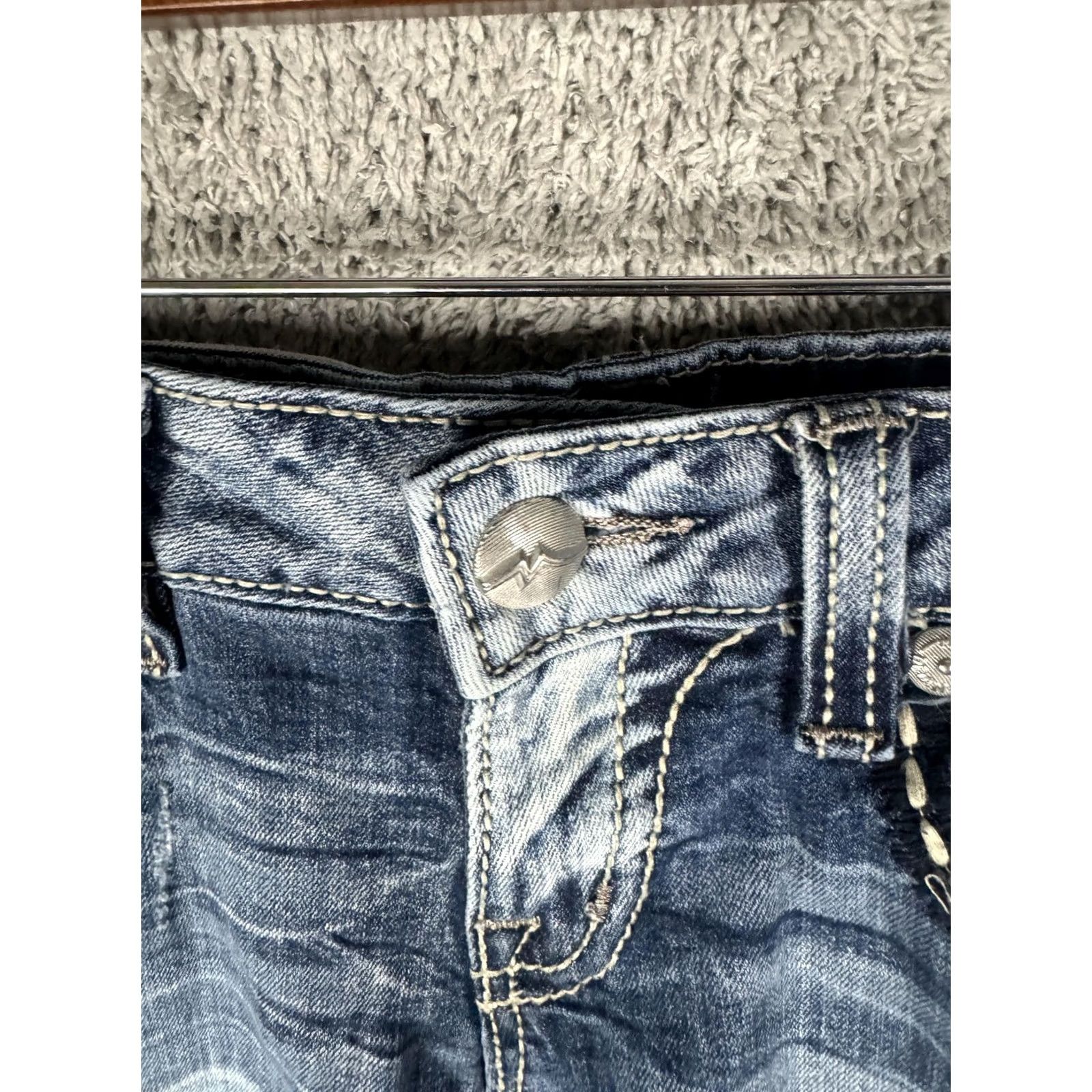 Miss Me Miss Me Jeans Womens 26 Blue Ankle Cropped Skinny Distressed Embellished Size 26" / US 2 / IT 38 - 4 Thumbnail