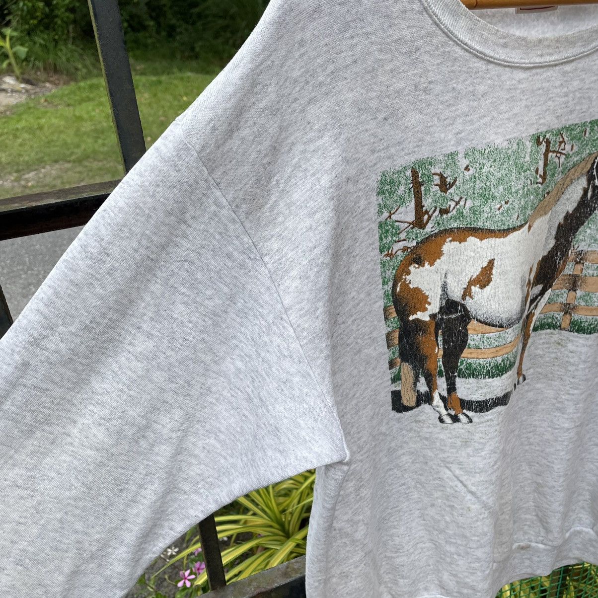 Delta × Vintage 🔥Vintage 90s Delta Image Of Big Horse Pony Sweatshirts Size US M / EU 48-50 / 2 - 8 Thumbnail