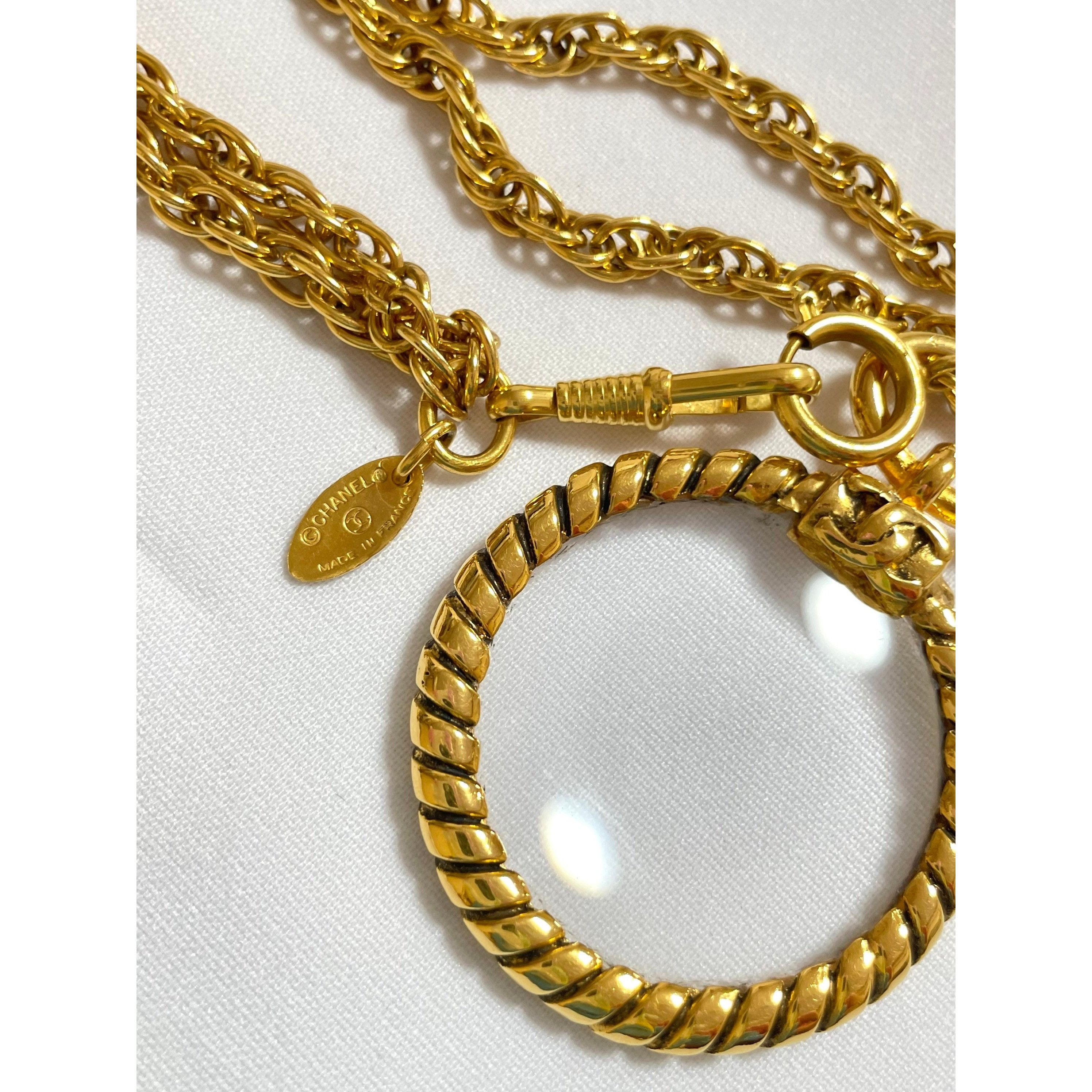 Chanel Vintage CHANEL chain necklace with round loupe glass Size ONE SIZE - 5 Thumbnail