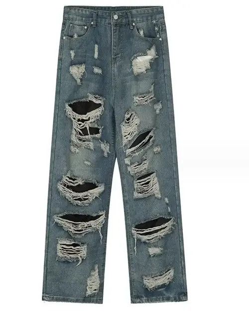 VIBE High Street Beggar Distressed Micro Flare Wide Leg Jeans Size US 32 / EU 48 - 5 Thumbnail
