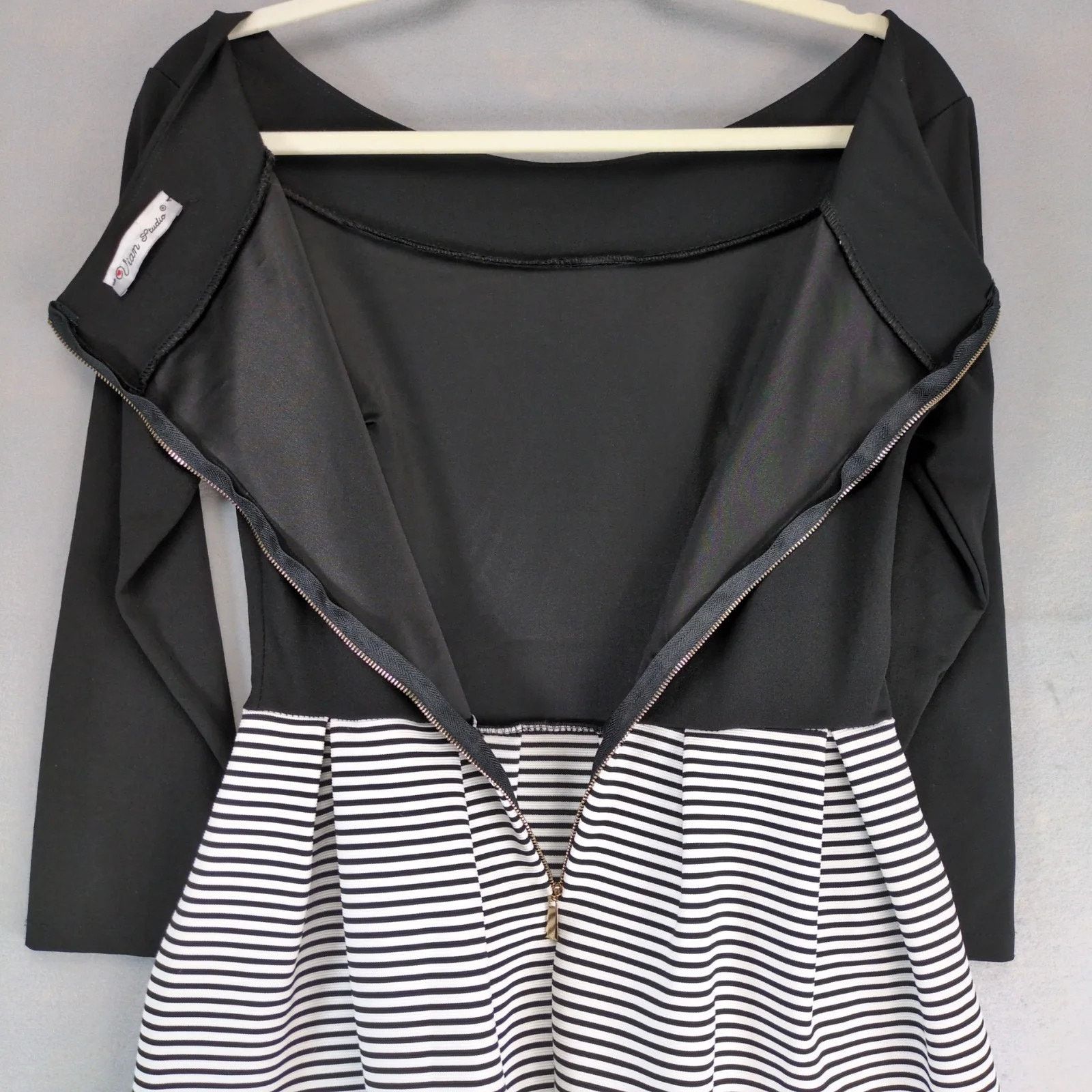 Other Vian Studio Striped Fit & Flare Skater Dress Sz L Made Italy Size L / US 10 / IT 46 - 9 Thumbnail
