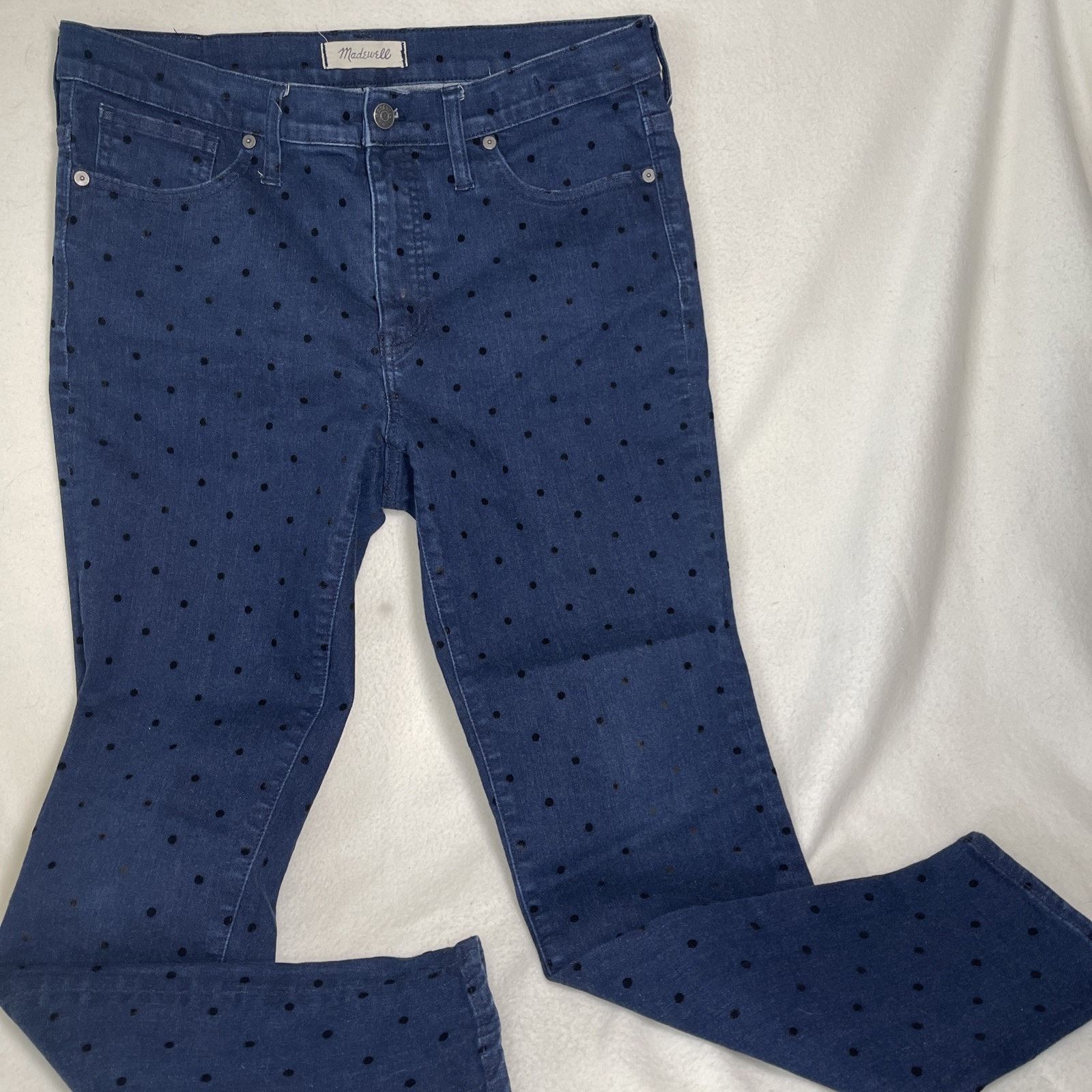 Madewell Madewell Women's Skinny Jeans 31 Polka Dot Blue High Rise Size 31" - 1 Thumbnail