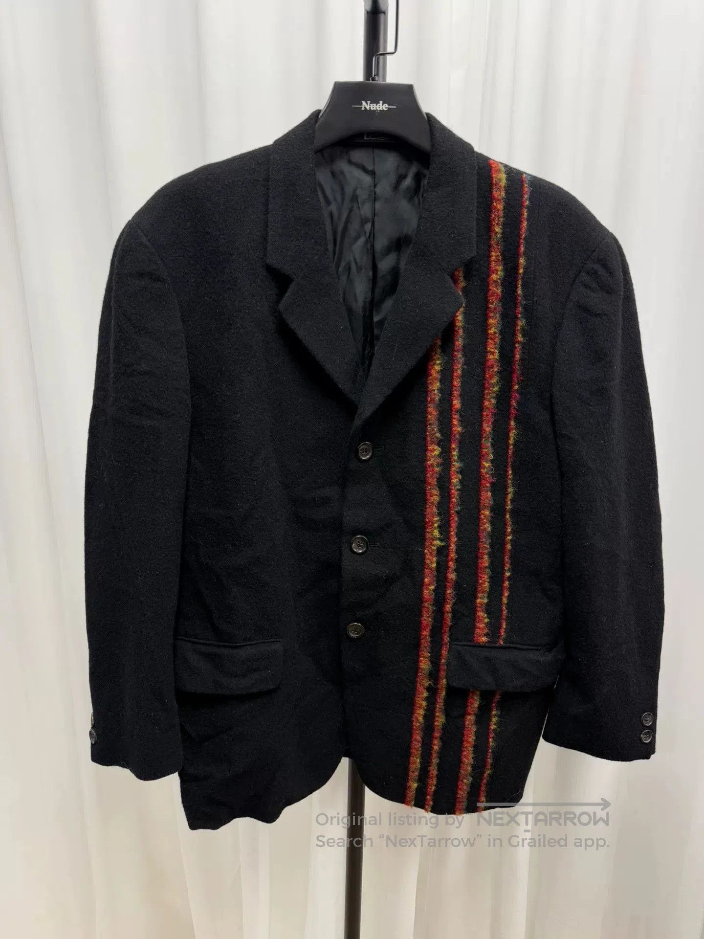 yohji yamamoto men's LQMEN jacket with stripes.