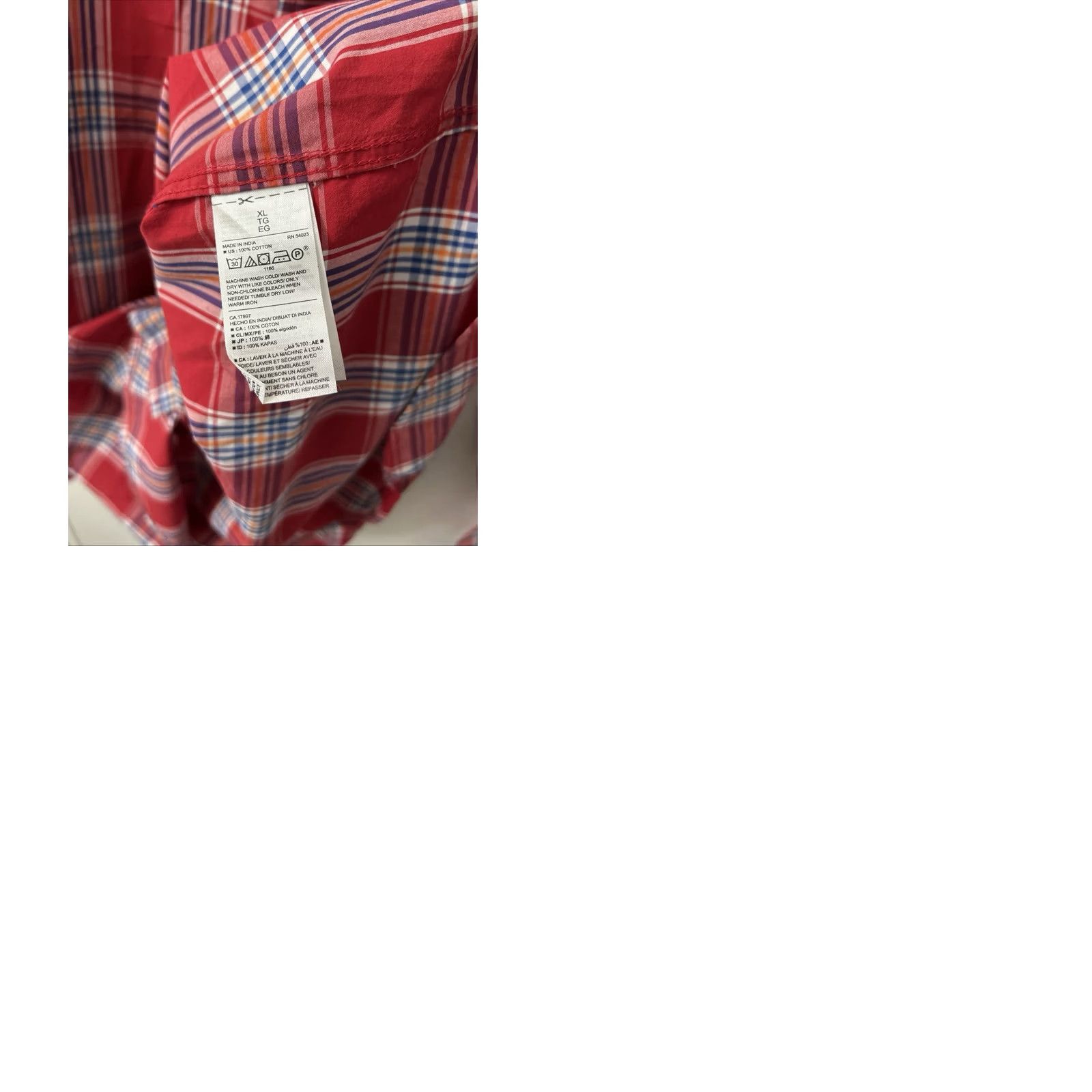 Old Navy Old Navy Shirt Mens XL Red Blue Plaid Button-Down Long Sleeve Pocket Oxford Casual Size US XL / EU 56 / 4 - 9 Thumbnail