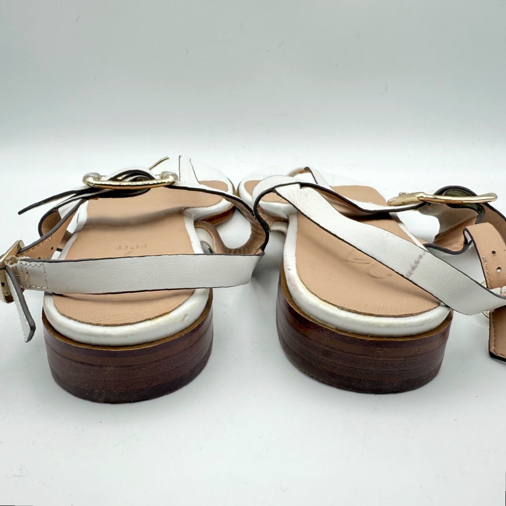 Vintage 27 Edit Womens Erika Slingback Sandals Size 9 White Leather Sandal Slip-On Slingback Womens Shoes US9 Size US 9 / IT 39 - 5 Thumbnail