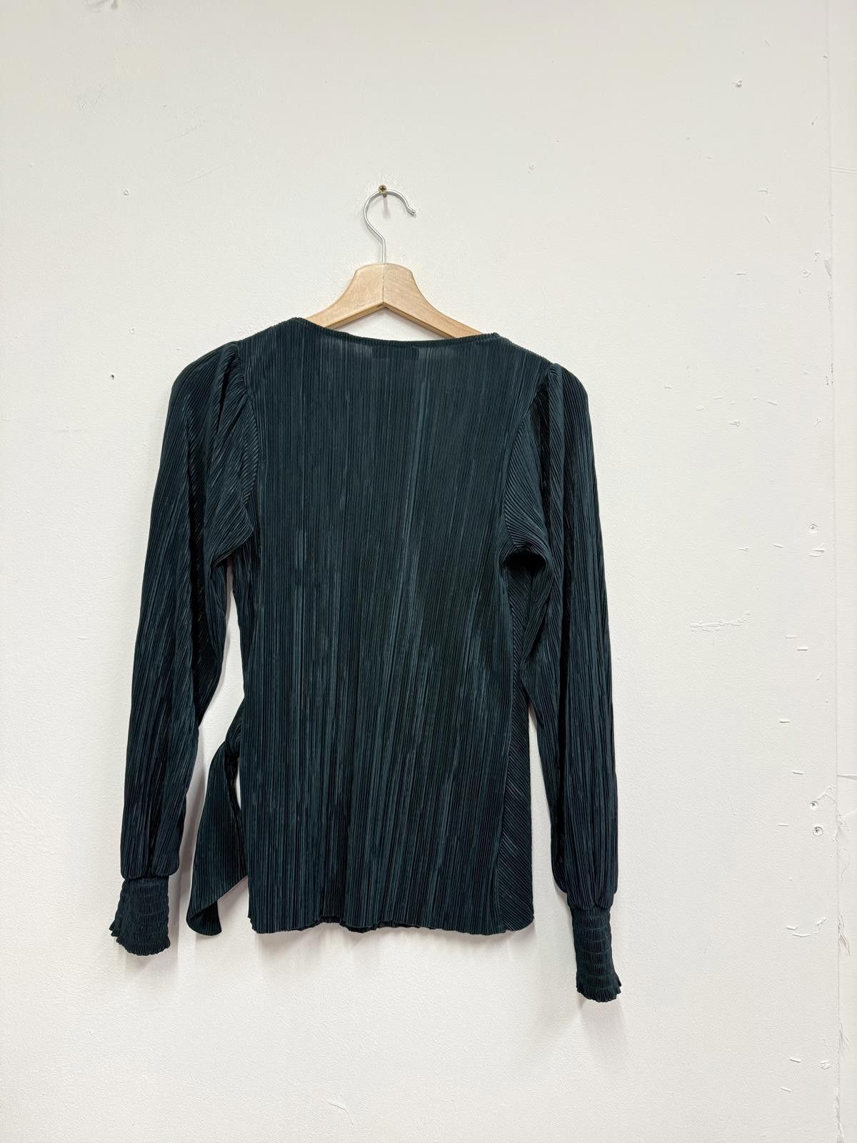 Other Monsoon Dark Green Pleated Wrap Blouse Size S Size S / US 4 / IT 40 - 4 Thumbnail