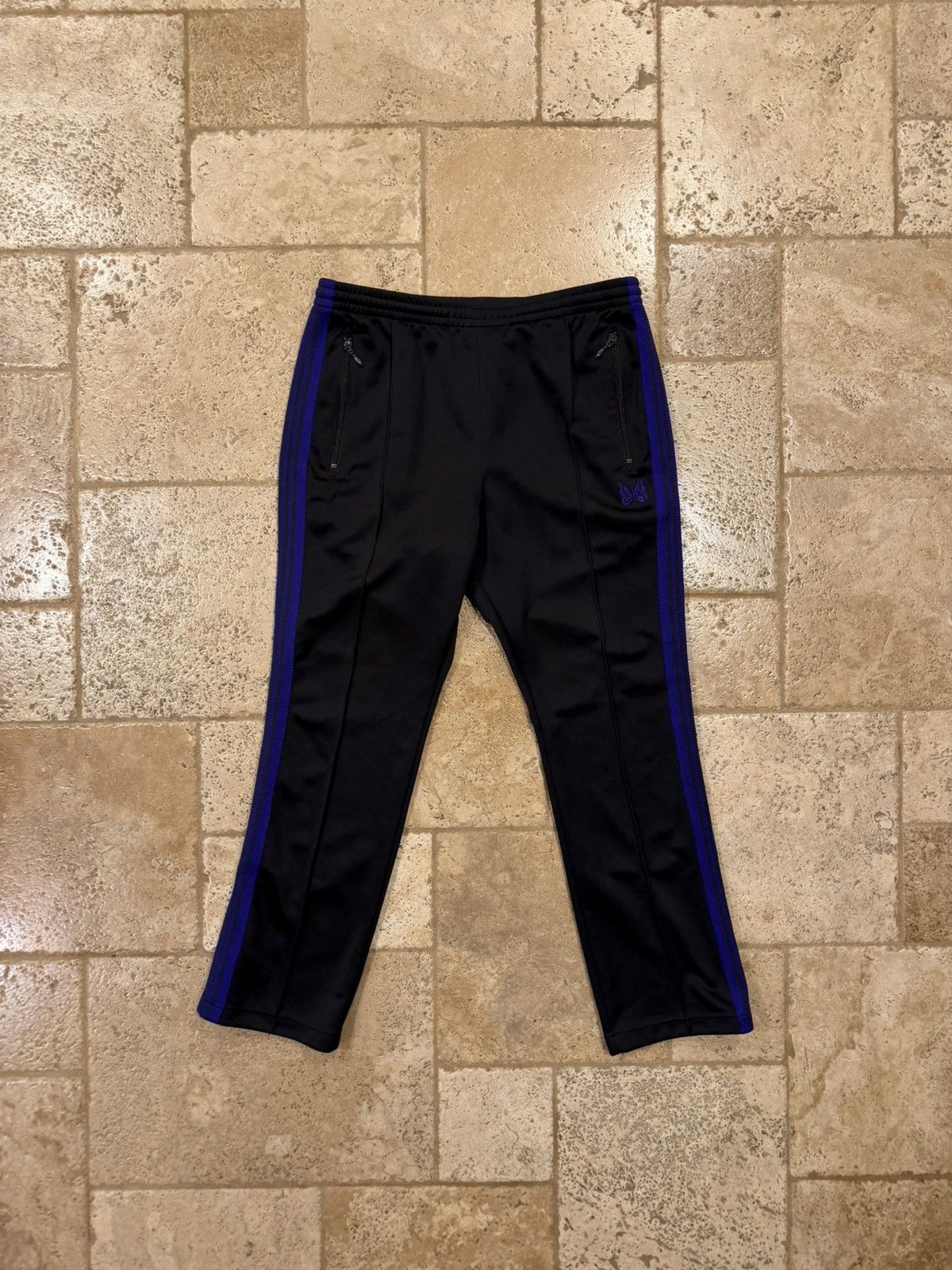 Needles Needles Yellow Black / Purple Poly Smooth Narrow Track Pants Size US 32 / EU 48 - 1 Thumbnail