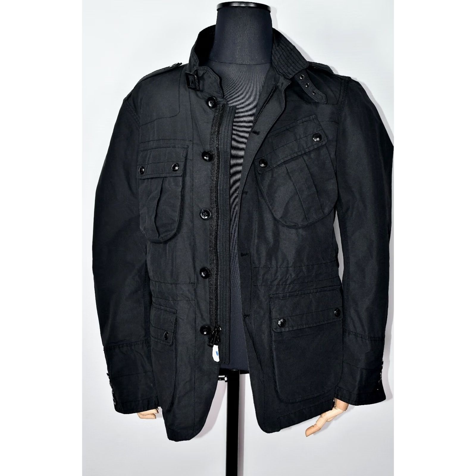 Polo Ralph Lauren Polo Ralph Lauren Jacket XL Black Cotton Nylon Pockets Military Style Shirt Outer Shell Cotton/NYLON Zip Casual Mens Size US XL / EU 56 / 4 - 6 Thumbnail