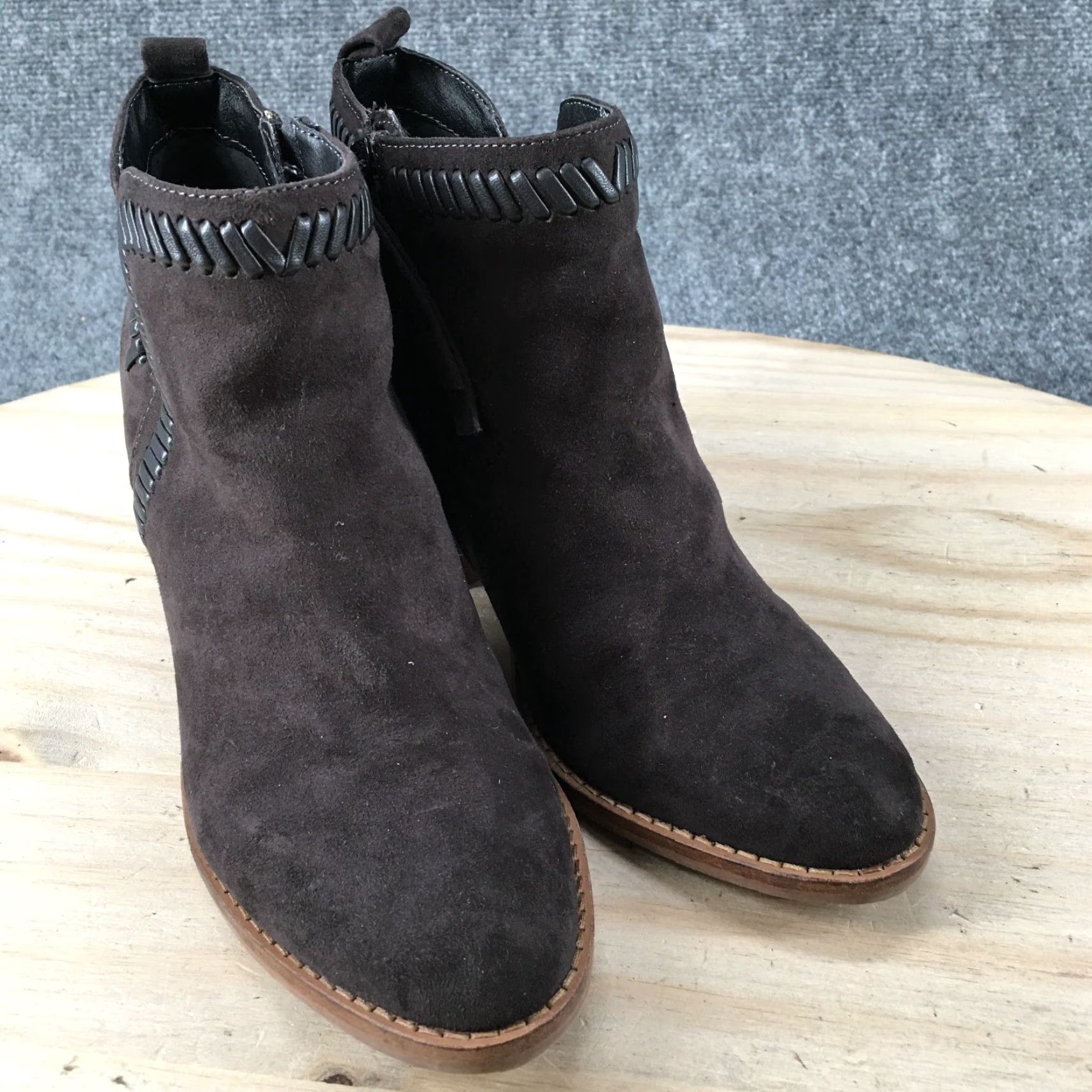 Dolce Vita Dolce Vita Boots Womens 5.5 Ankle Booties Brown Fabric Side Zipper Casual Heels Mid 2.75in Bootie Womens Brown Fabric Zip Size US 6 / IT 36 - 3 Thumbnail