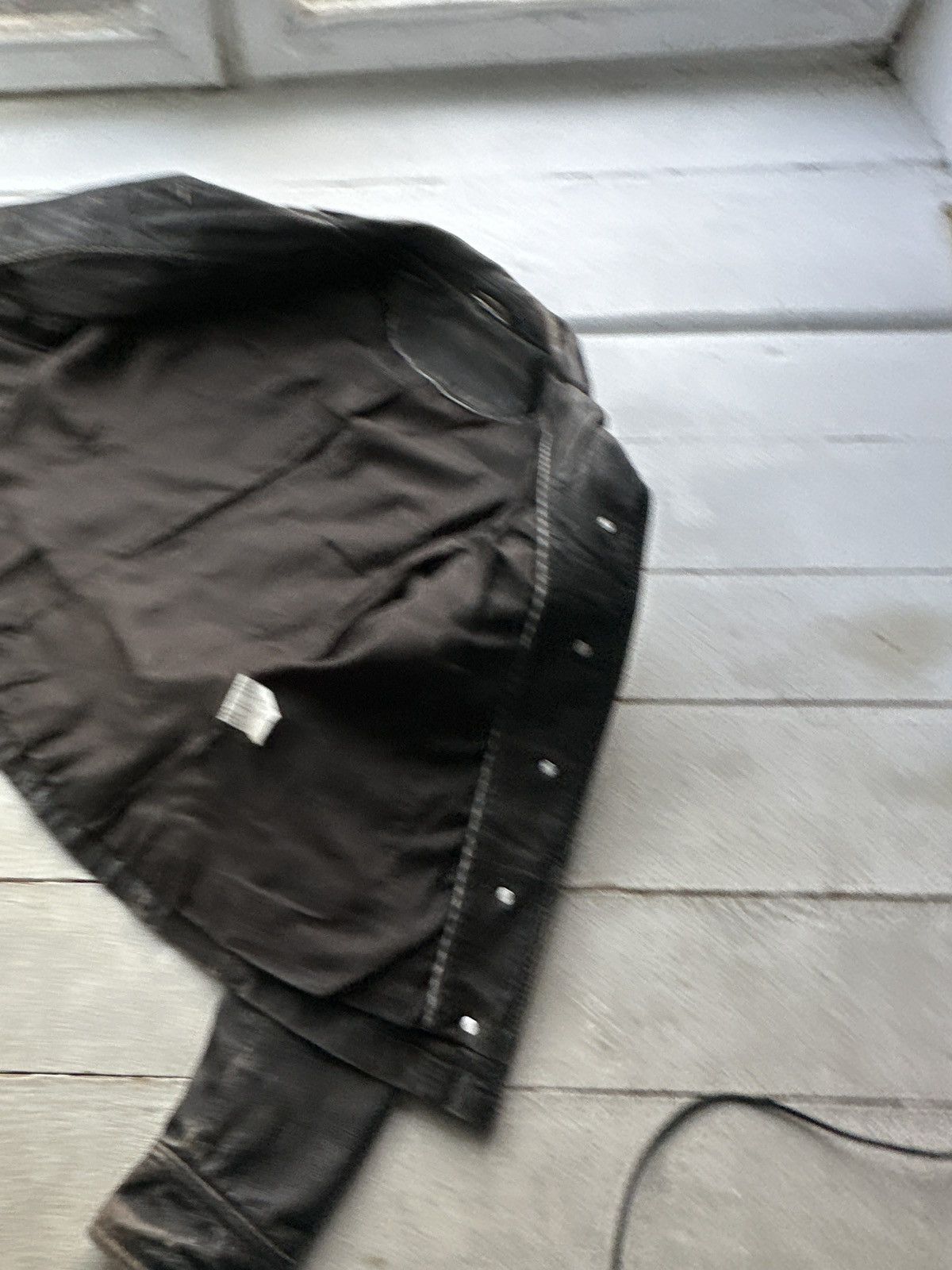 Other 🚨Y2K RICK OWENS TYPE DIRTY SLIM FIT ZIP LEATHER JACKET Size M / US 6-8 / IT 42-44 - 11 Thumbnail