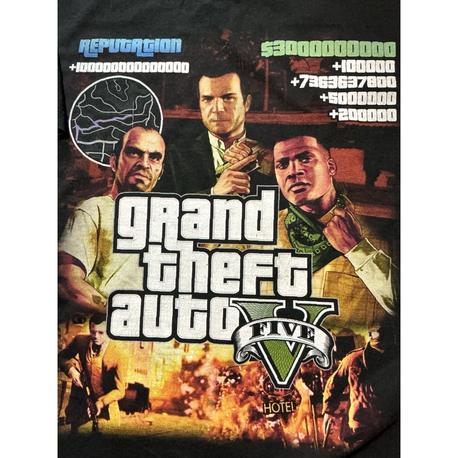Vintage VINTAGE Grand Theft Auto V Five Rockstar Games Video Game Black Graphic S/S T-Shirt 2XL Mens Brand Pro 5 Shirt Size US XXL / EU 58 / 5 - 2 Thumbnail
