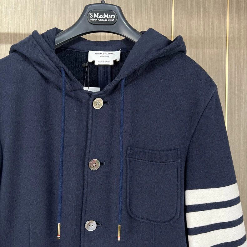 Thom Browne Thom Browne size2 Dark blue four-barrel hooded jacket Size US XL / EU 56 / 4 - 3 Thumbnail