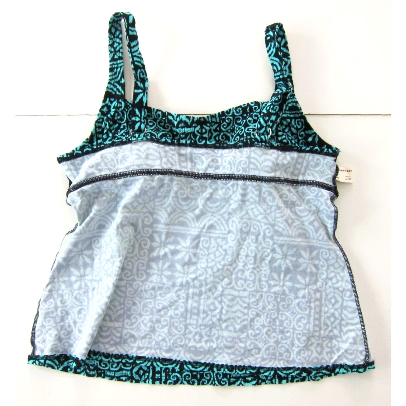 Vintage St. John's Bay Swimsuit Tankini Blue Aztec Built In Bra Women Size 18 Size ONE SIZE - 4 Thumbnail