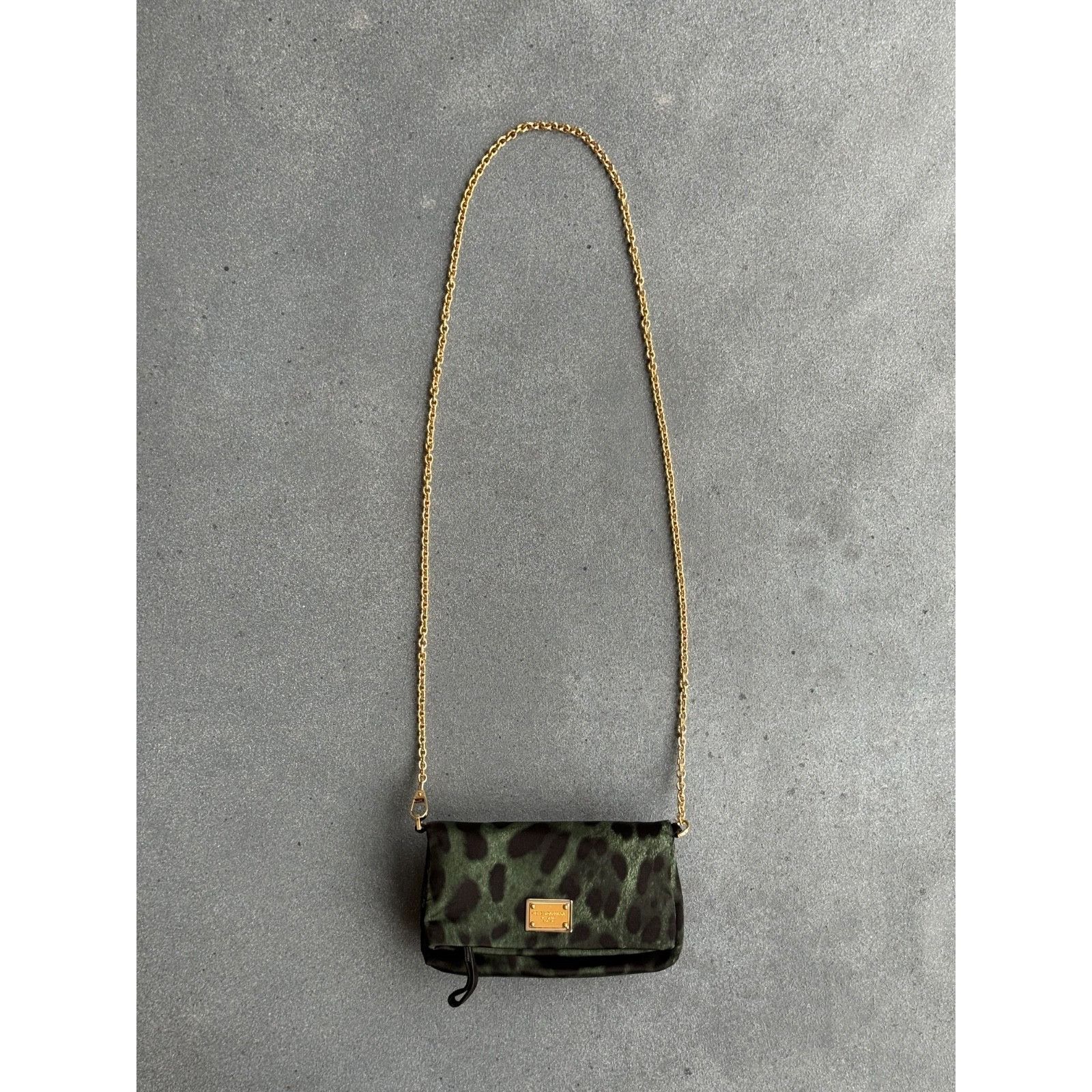 Dolce & Gabbana Dolce & Gabbana Leopard Satin Mini Green Cross Body Bag Size ONE SIZE - 2 Thumbnail