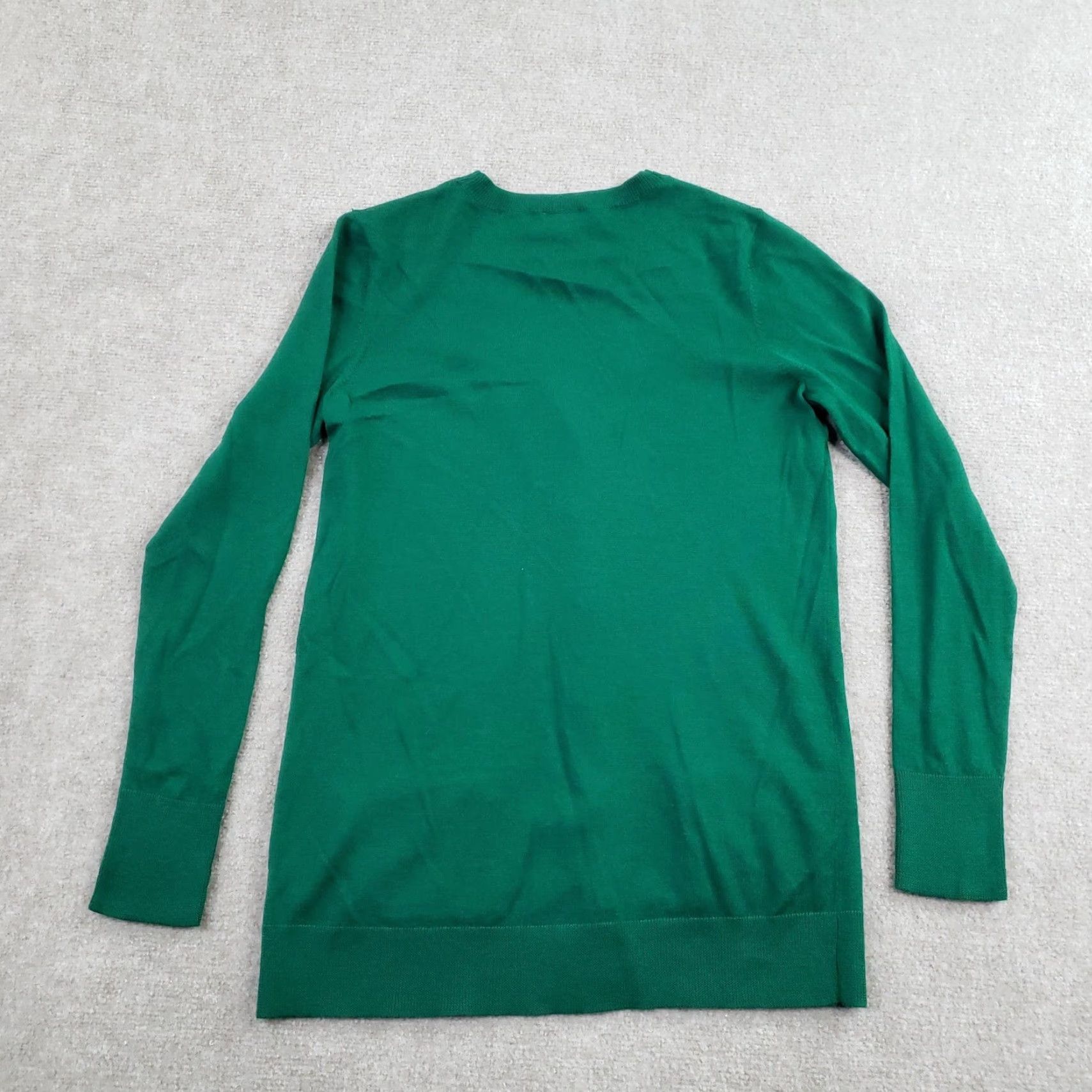 Talbots Talbots Cardigan Sweater Womens Small Green 100% Merino Wool V Neck Lightweight Size S / US 4 / IT 40 - 7 Thumbnail