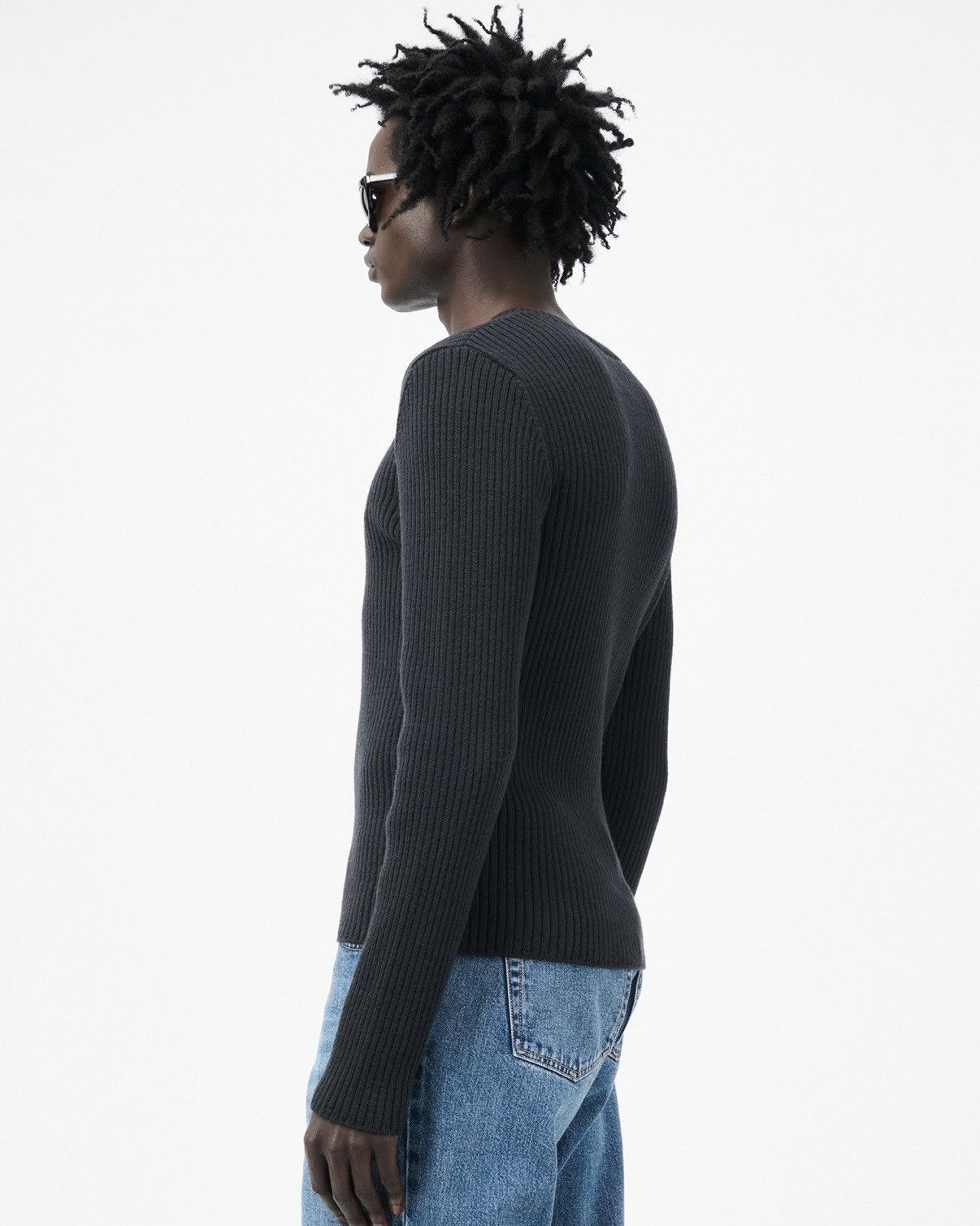 Our Legacy Our Legacy COMPACT ROUNDNECK Off Black Rustic Merino Sweater Size US M / EU 48-50 / 2 - 2 Thumbnail