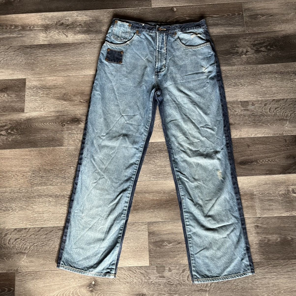Vintage Vintage 2000s Azzure Two Tone Baggy Skater Denim Jeans 34x32 Size US 34 / EU 50 - 1 Thumbnail