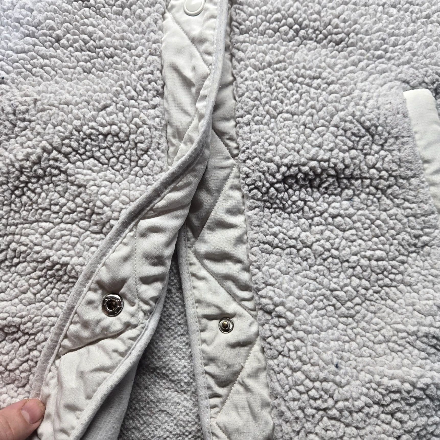 Vintage Member's Mark Cozy Sherpa Snap Button Fleece Sweater White Adult Women's L Large Size L / US 10 / IT 46 - 4 Thumbnail