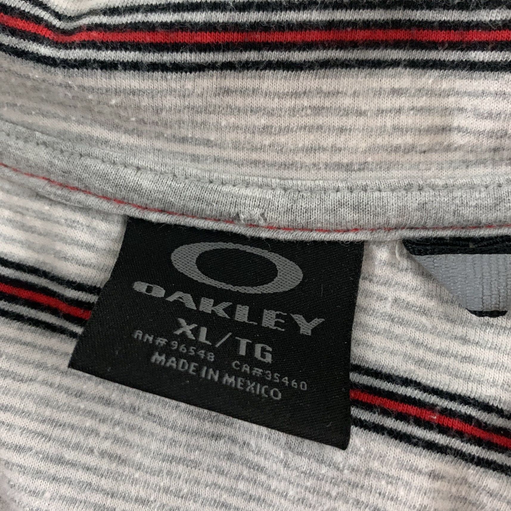 Oakley Oakley Short Sleeve Striped Polo Shirt Men XL Gray Red Size US XL / EU 56 / 4 - 3 Thumbnail