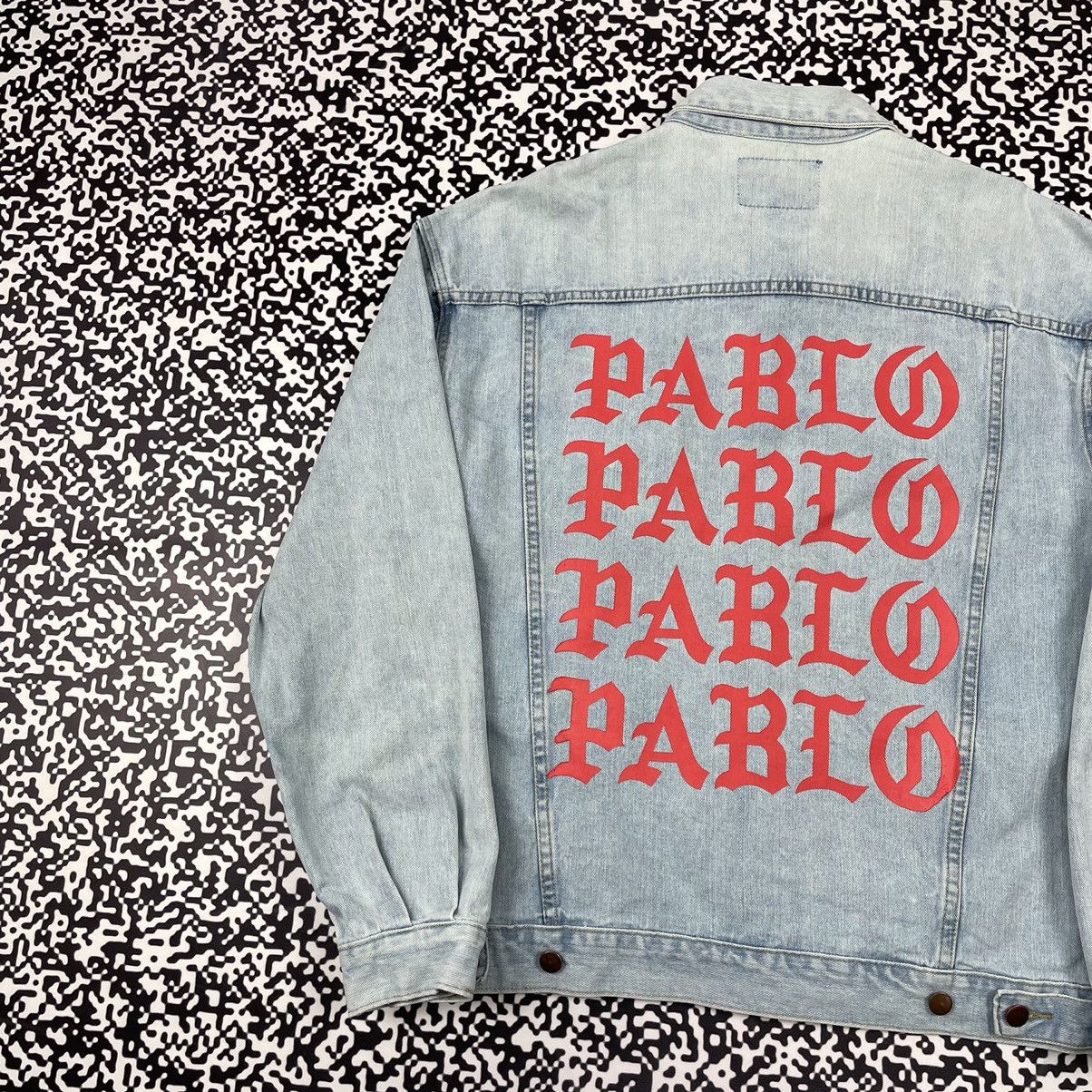 Japanese Brand × Vintage Vintage Y2K Japanese PABLO PABLO Rap Denim Jacket Kanye West Size US XL / EU 56 / 4 - 3 Thumbnail