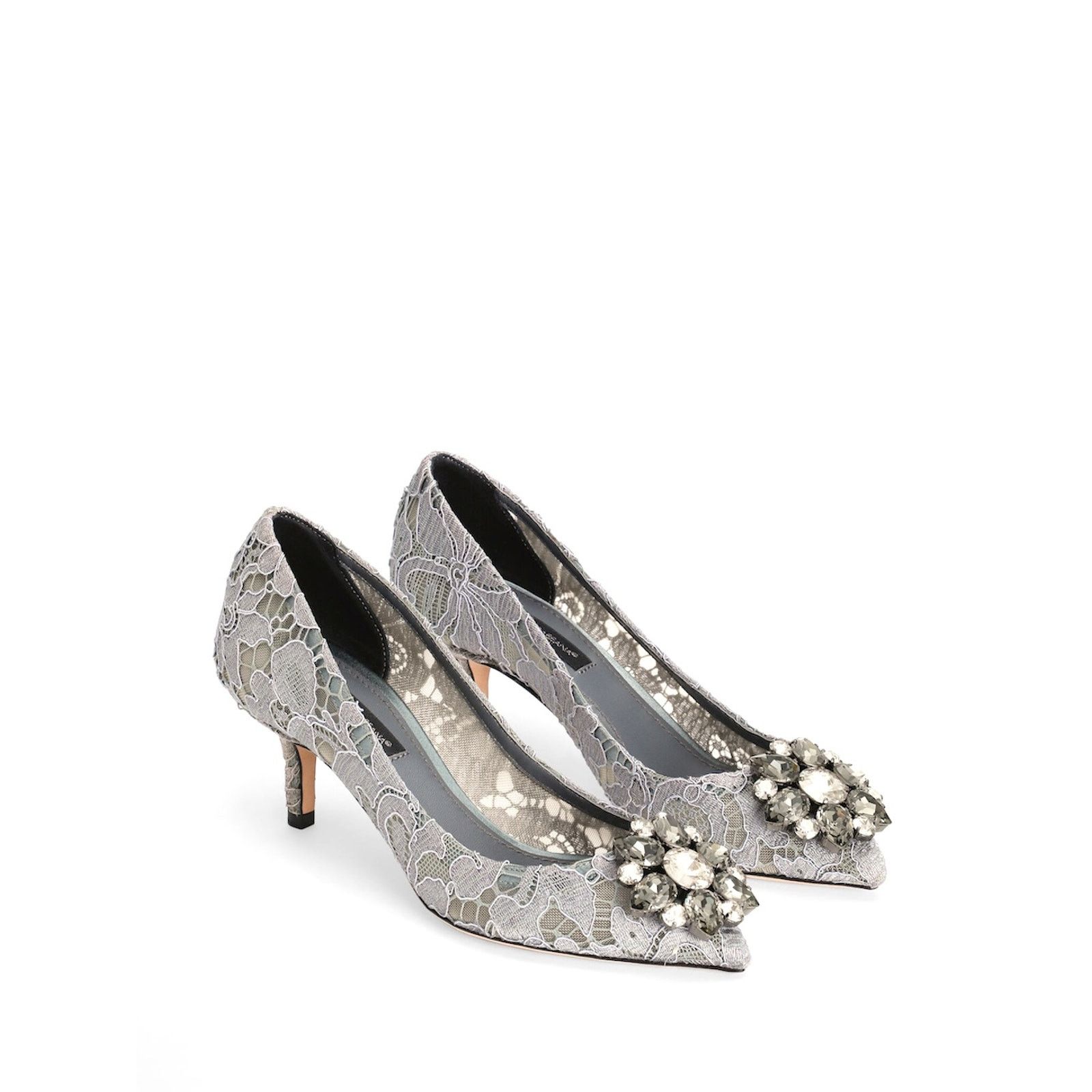 Dolce & Gabbana Dolce & Gabbana 60 Pump Taormina Lace Crystal Grey 35.5 Size US 5.5 / IT 35.5 - 4 Thumbnail