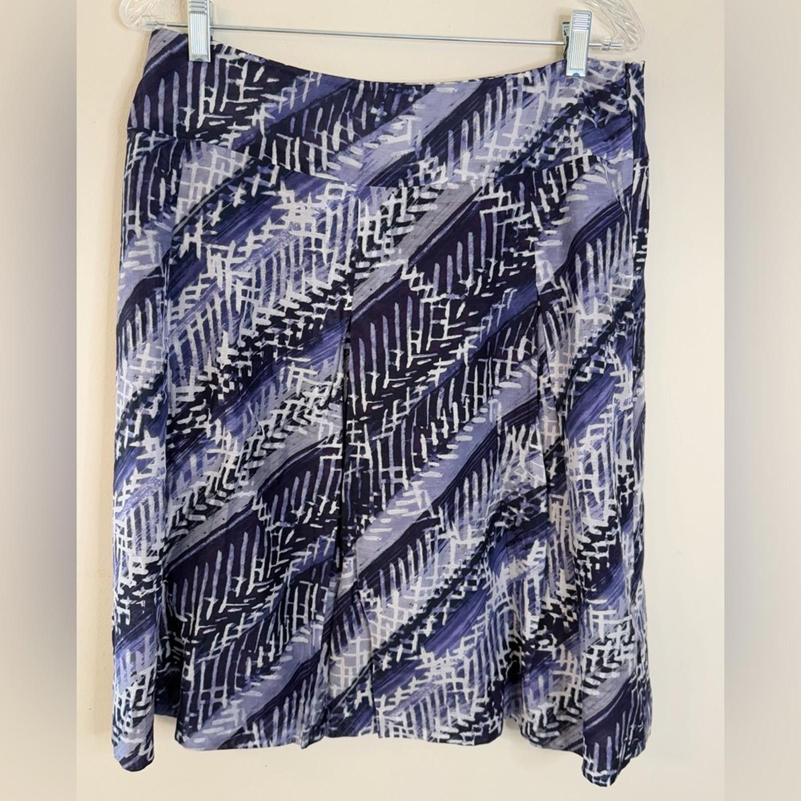Other Talbots blue white & purple silk cotton mini skirt SZ 10 Size ONE SIZE - 1 Thumbnail