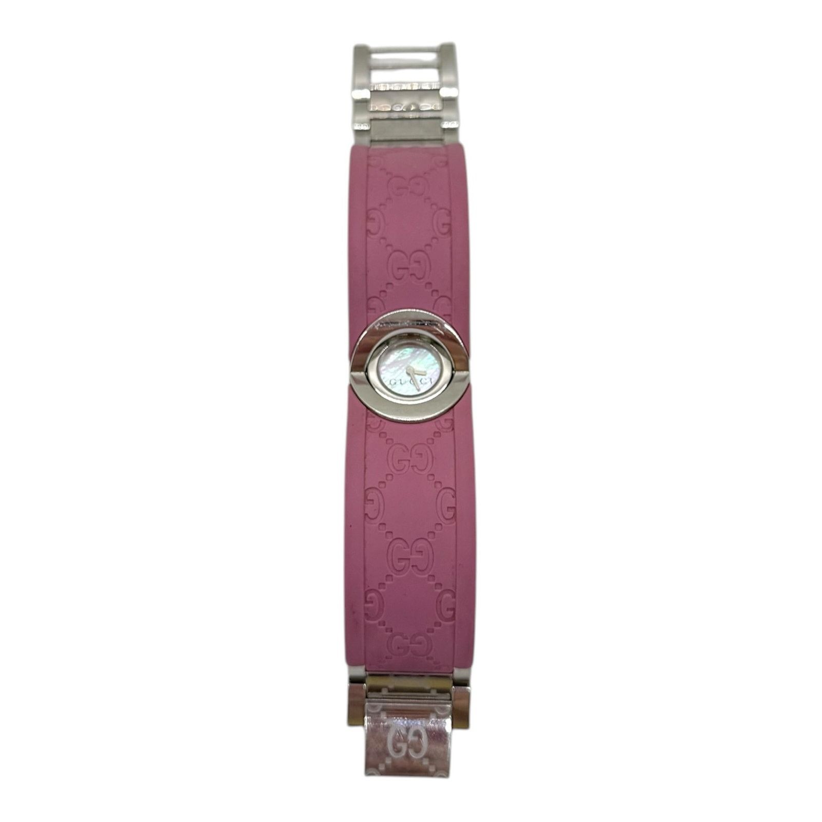 Gucci Gucci GG Twirl Pink Rubber Bangle Watch Size ONE SIZE - 10 Thumbnail