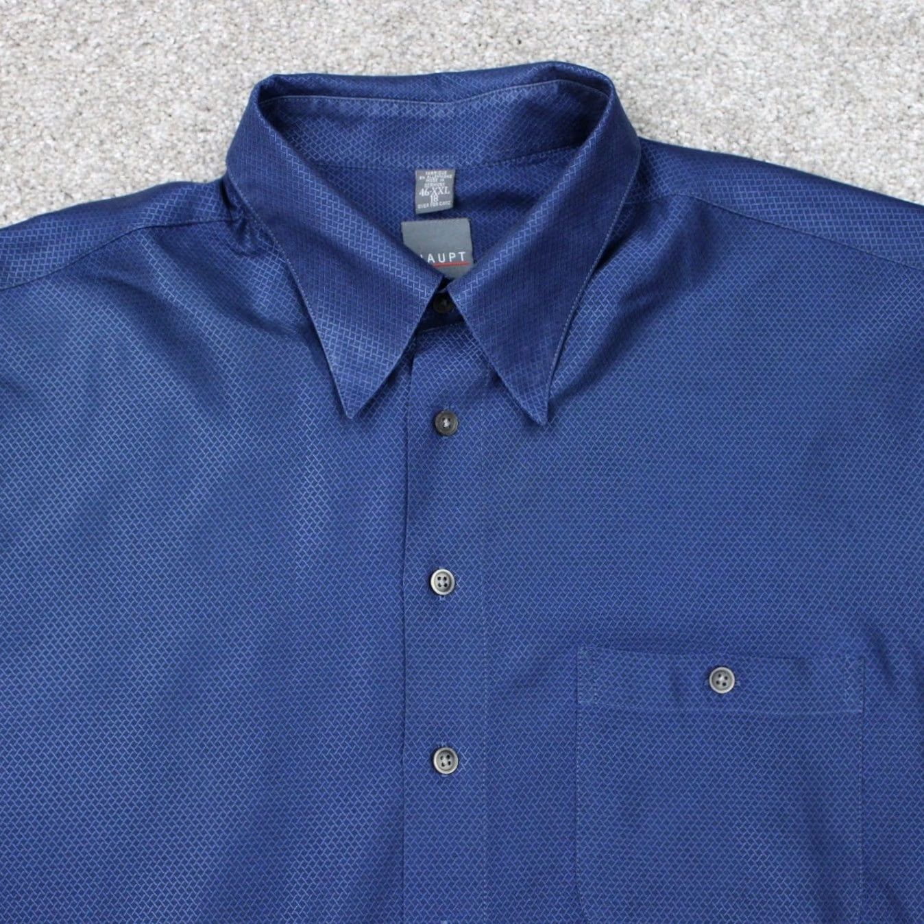 Vintage Haupt Mens 2XL Button-Up Shirt Blue Geometric Long Sleeve Cotton Lyocell Casual Modern Button-Down 18 46 XXL Regular Mens Size US XXL / EU 58 / 5 - 4 Thumbnail