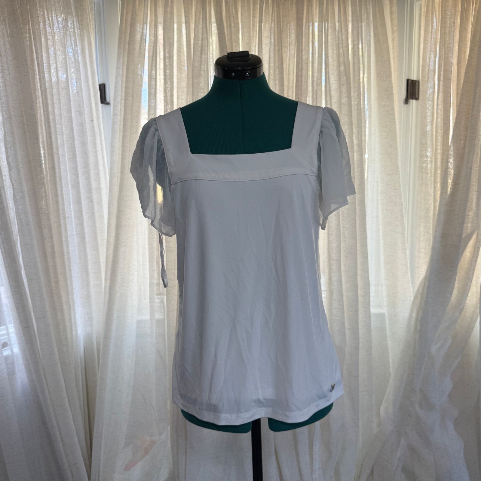 Calvin Klein Calvin Klein White Square-Neck Blouse | Sz S Size S / US 4 / IT 40 - 2 Thumbnail
