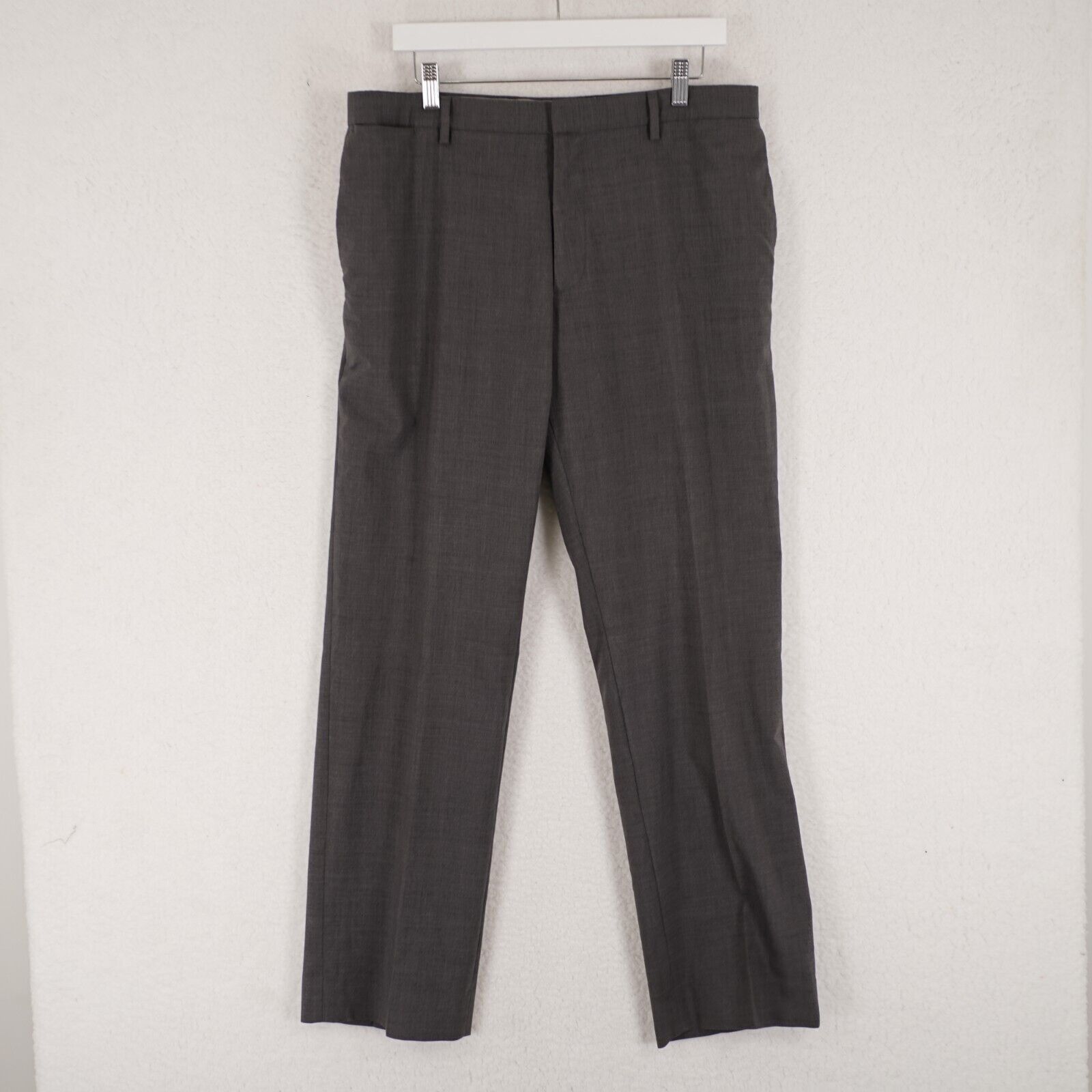 Banana Republic Banana Republic Wool Gray Flat Front Mid Rise Dress Pants 35 Size 34R - 1 Thumbnail