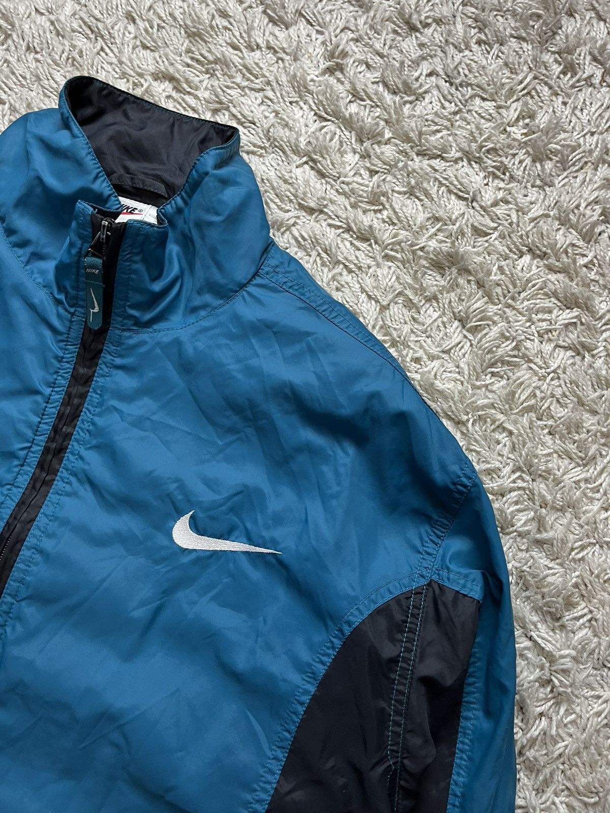 Nike × Vintage Vintage Streetwear Leather Jacket Nike Big Logo 90’s Size US S / EU 44-46 / 1 - 3 Thumbnail