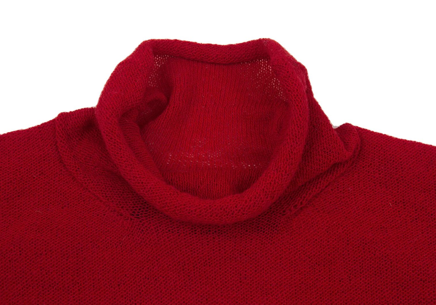 Comme des Garcons Homme Plus Oversized High Neck Knit Sweater in Red, Size M Size US M / EU 48-50 / 2 - 4 Thumbnail