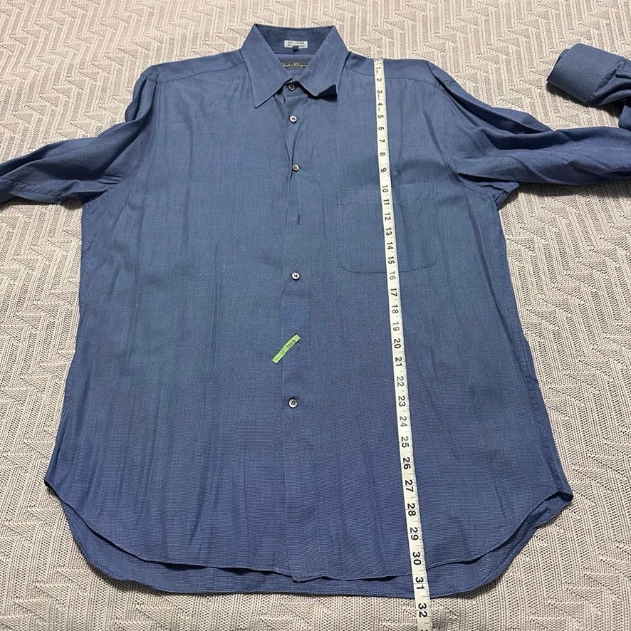 Salvatore Ferragamo Ferragamo blue textured long sleeve button down size L Size US L / EU 52-54 / 3 - 9 Thumbnail