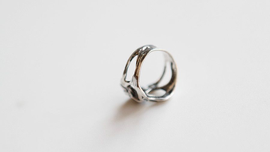 Jewelry × Sterling Silver Resizable 925 Sterling Silver Skeleton Head Ring Size ONE SIZE - 6 Thumbnail