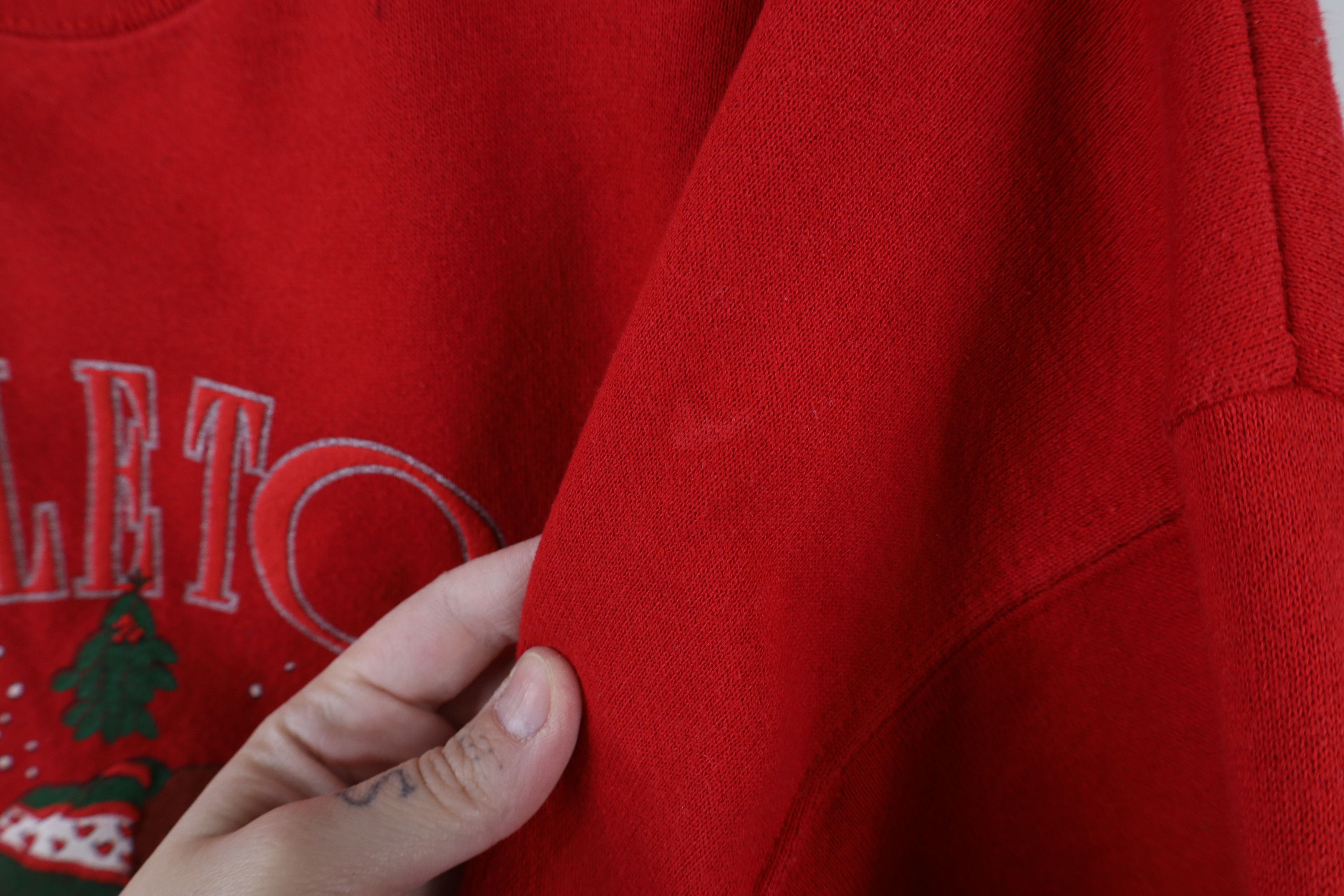 Vintage Vintage 90s Streetwear Christmas Ohio Sweatshirt Red USA Size L / US 10 / IT 46 - 9 Thumbnail