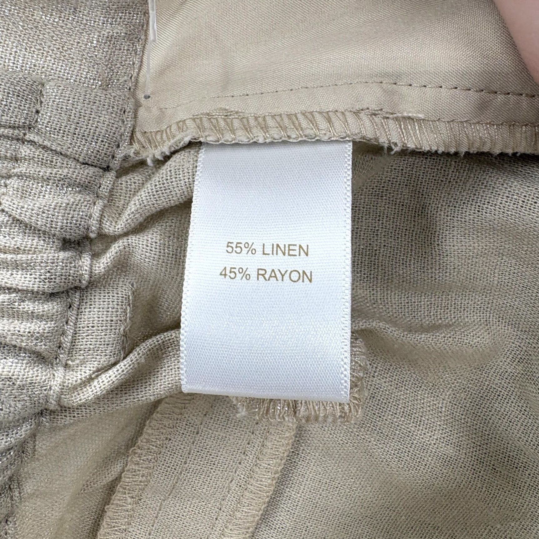 Vintage House Of Harlow 1960 Dress Pants Womens Small Gold Linen Blend Wide-Leg Crop NWT Size 28" / US 6 / IT 42 - 6 Thumbnail