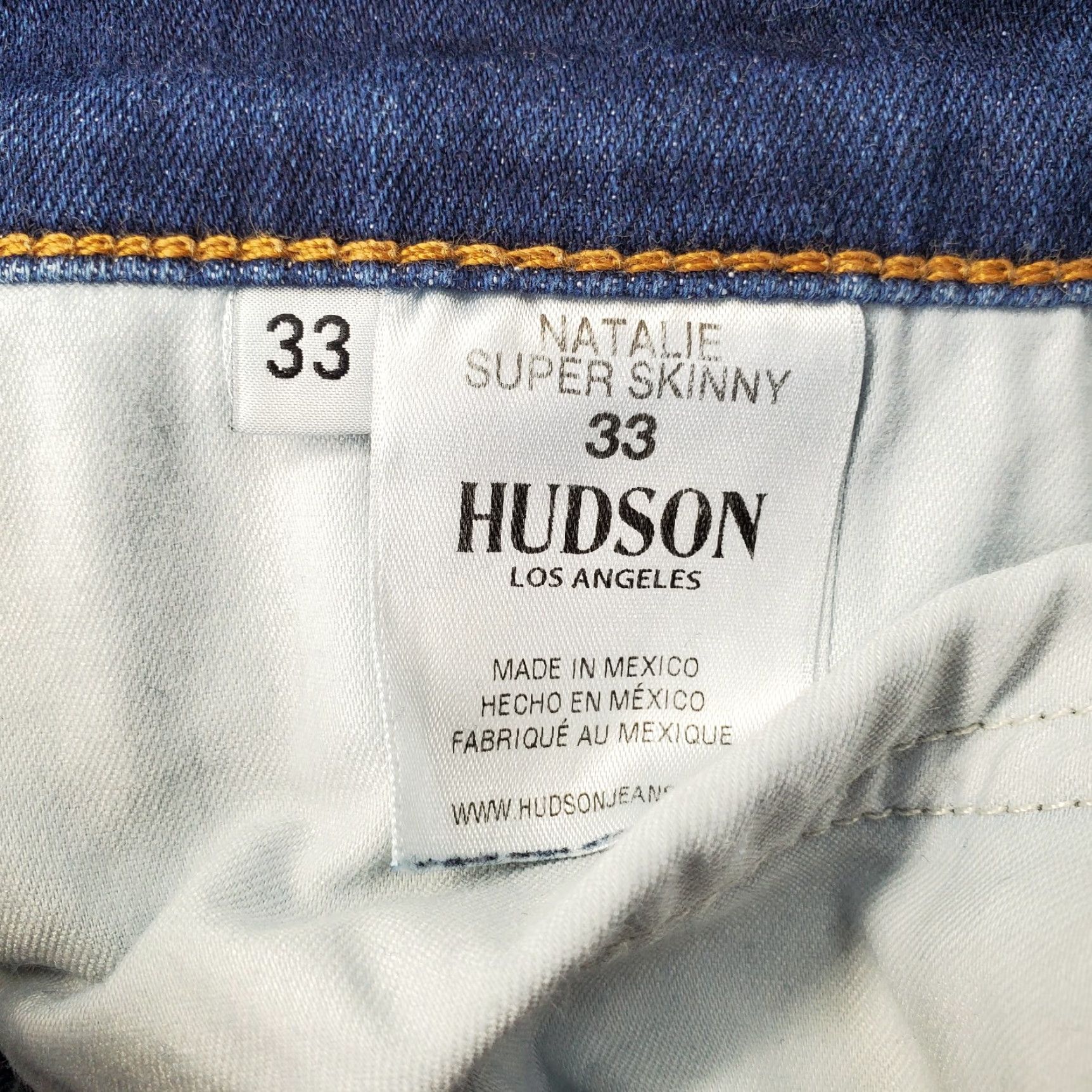 Hudson Hudson Womens Jeans 33 Blue Denim Stretch Mid Rise Skinny 5-Pocket Inseam 26.75" VINTAGE No Size 24" / US 00 / IT 34 - 6 Thumbnail