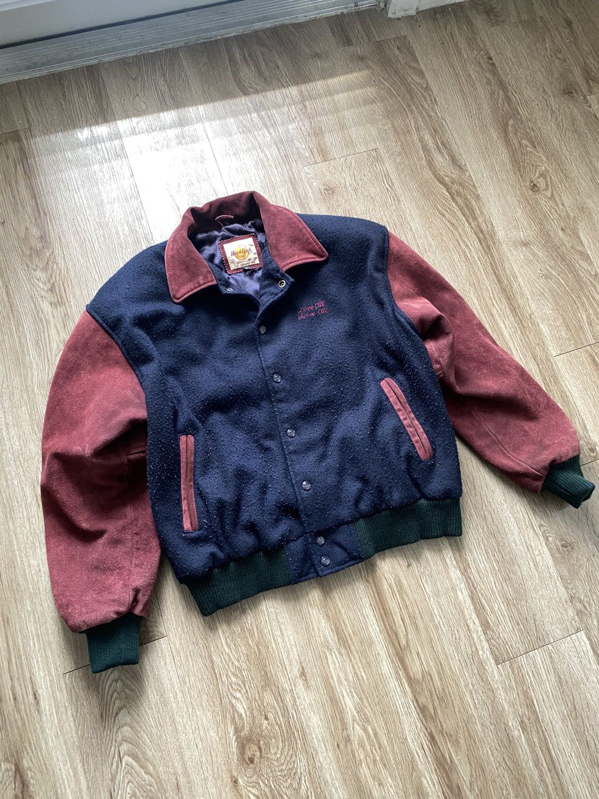 Hard Rock Cafe Vintage 90s Hard Rock Cafe Dallas Varsity Bomber Jacket Size US S / EU 44-46 / 1 - 3 Thumbnail
