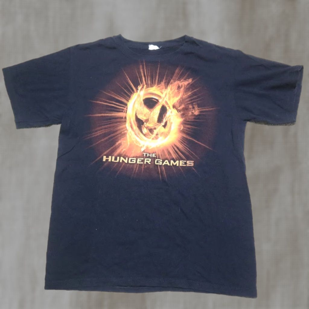 Anvil Hunger Games Black Tee Shirt Mockingjay Fire Logo Adult Men's M Medium Shirt Mens Black Hunger Games Logo Fire Decade 2010s Size US M / EU 48-50 / 2 - 1 Thumbnail