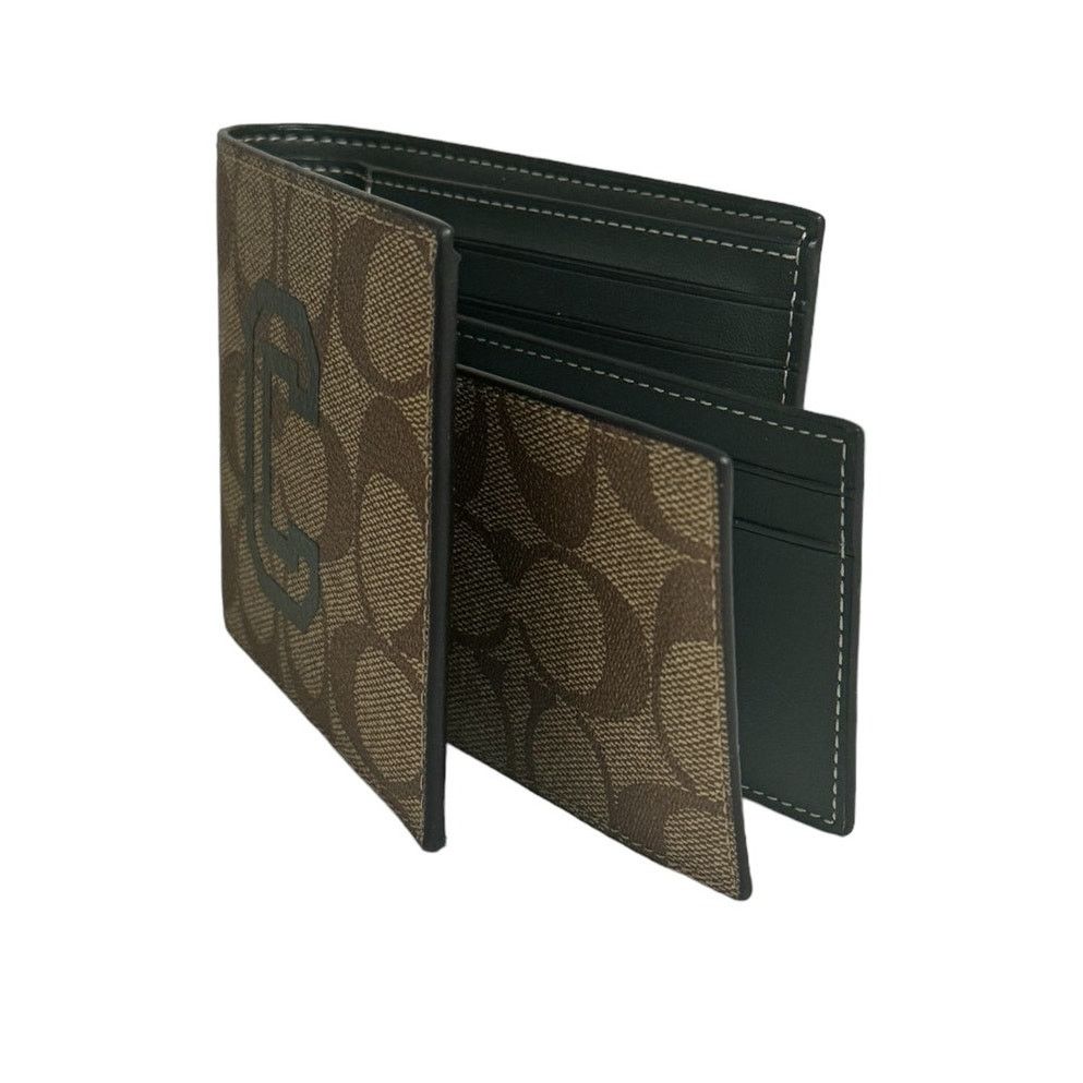 Coach Coach Men's 3 In 1 Wallet In Signature Canvas Varsity Motif Size ONE SIZE - 3 Thumbnail