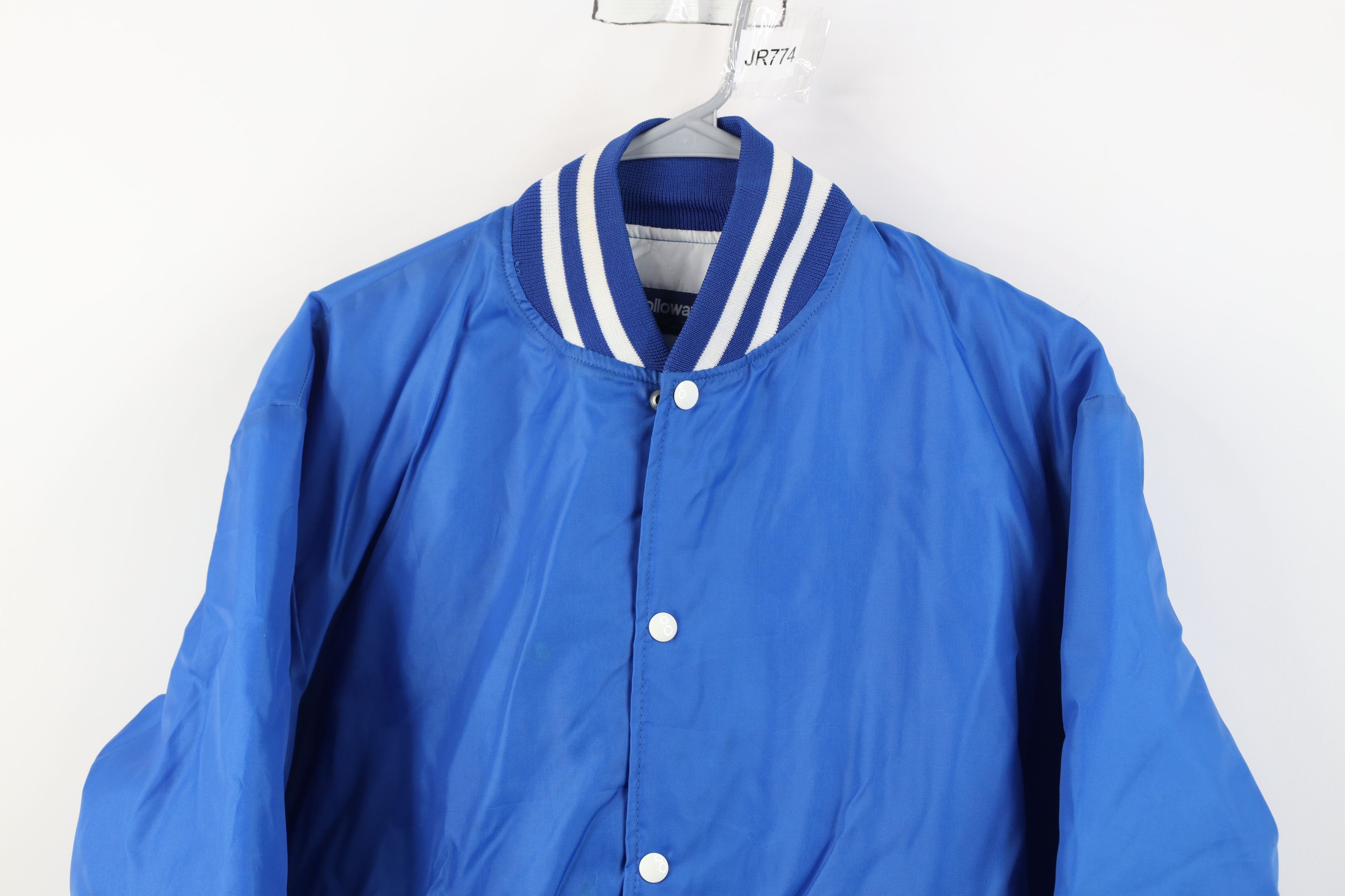 Vintage Vintage 80s 90s Swim Team Quilted Satin Bomber Jacket USA Size US L / EU 52-54 / 3 - 3 Thumbnail